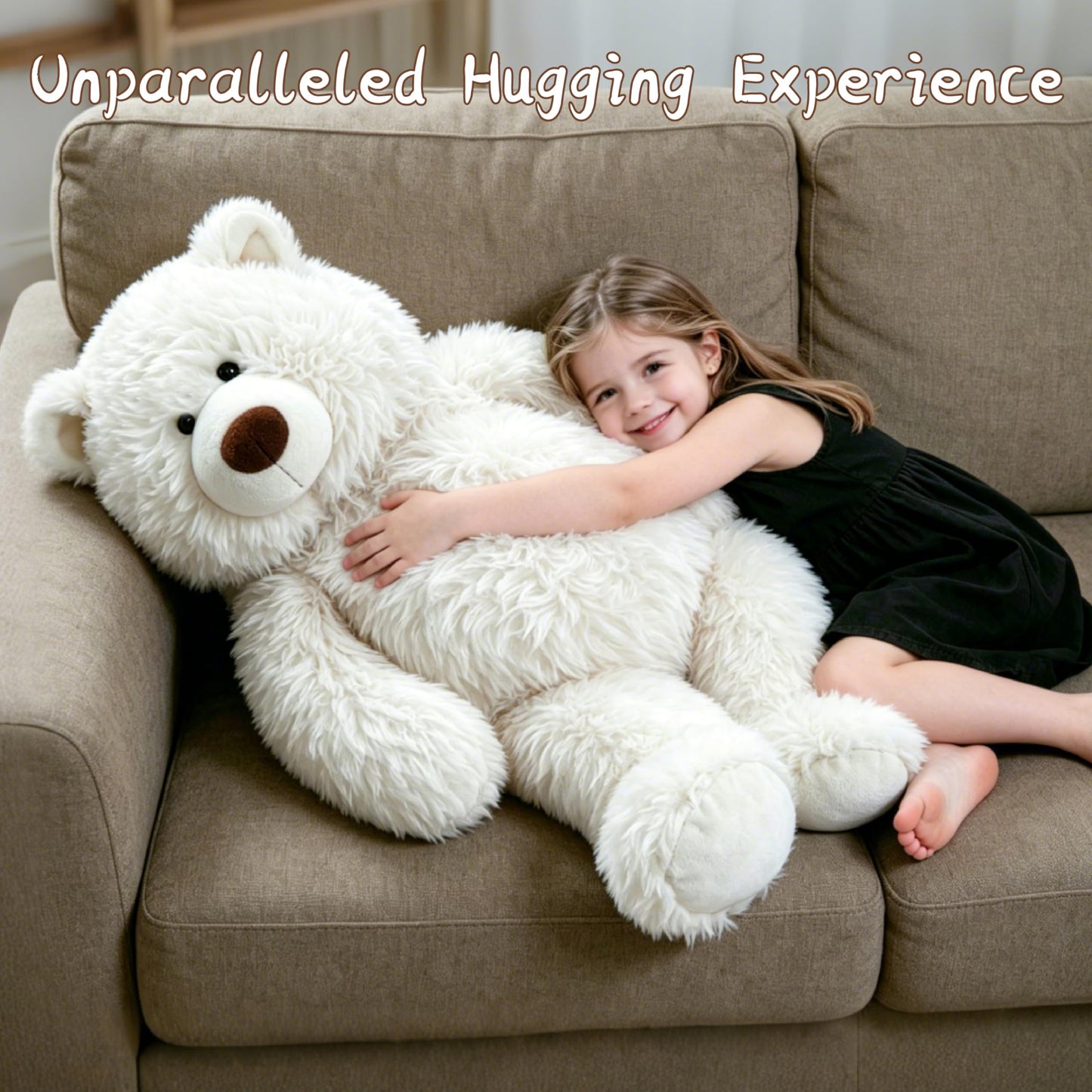 GADXV Giant Stuffed Animals Plush 47 inch, Huge Stuffed Bear Plushies, Large Plush Ploar Bear Animal Gift for Kids Boys, Birthday,Valentine,Christmas