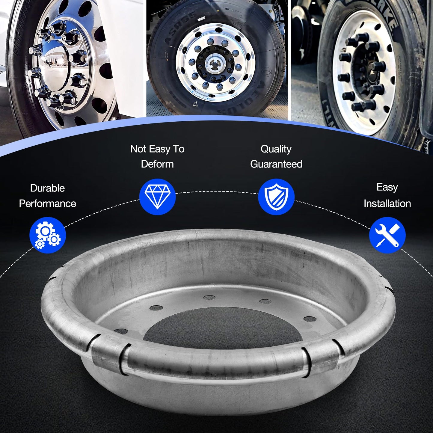 Misakomo 400-422 Wheel Balancers for 19.5” Wheels Compatible with Ford F-450/F-550 (2005+), Automatic Steer Wheel Aluminum Balancers for Light Duty Truck