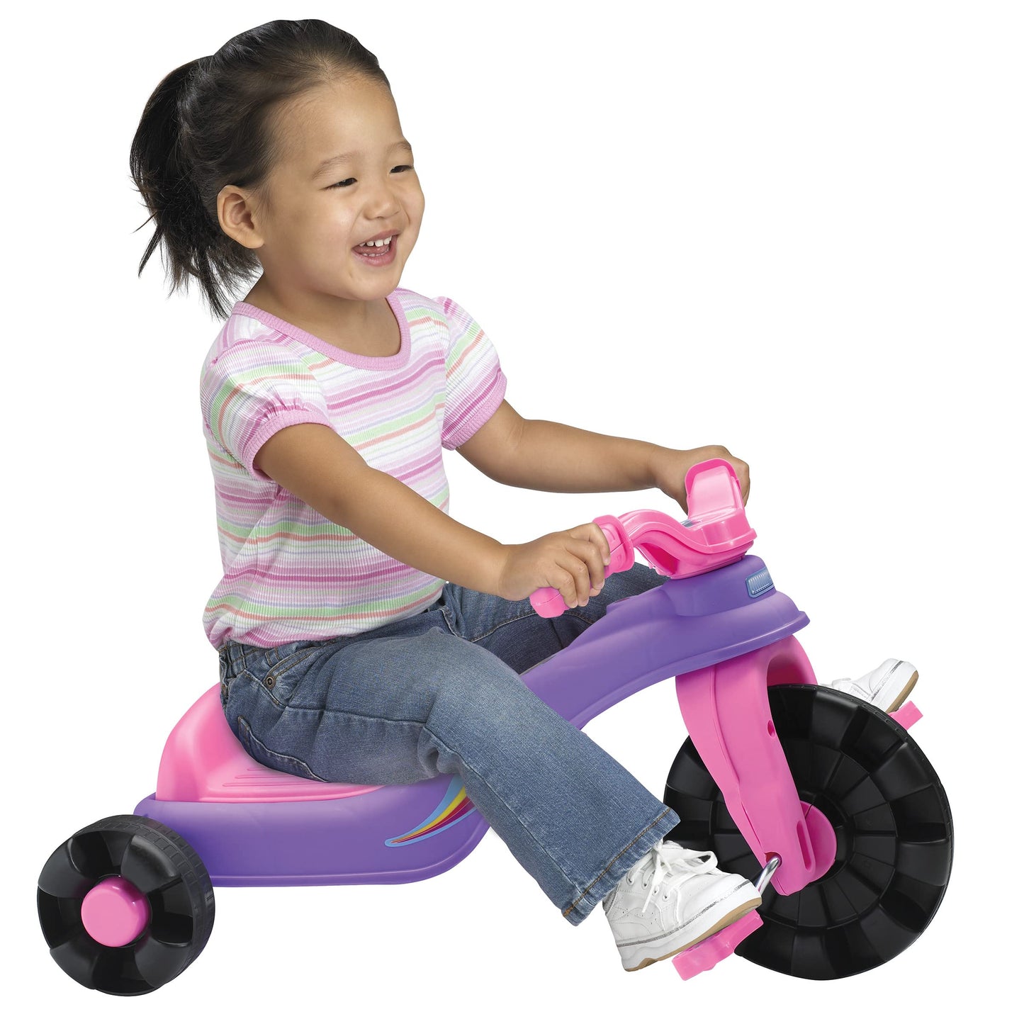 American Plastic Toys Kids’ Sweet Petite Trike, Pink, Durable Plastic, Stabilizing Metal Axles, Develops Balance and Motor Skills, Outdoor Tricycle, for Ages 18 Months to 4 Years Old