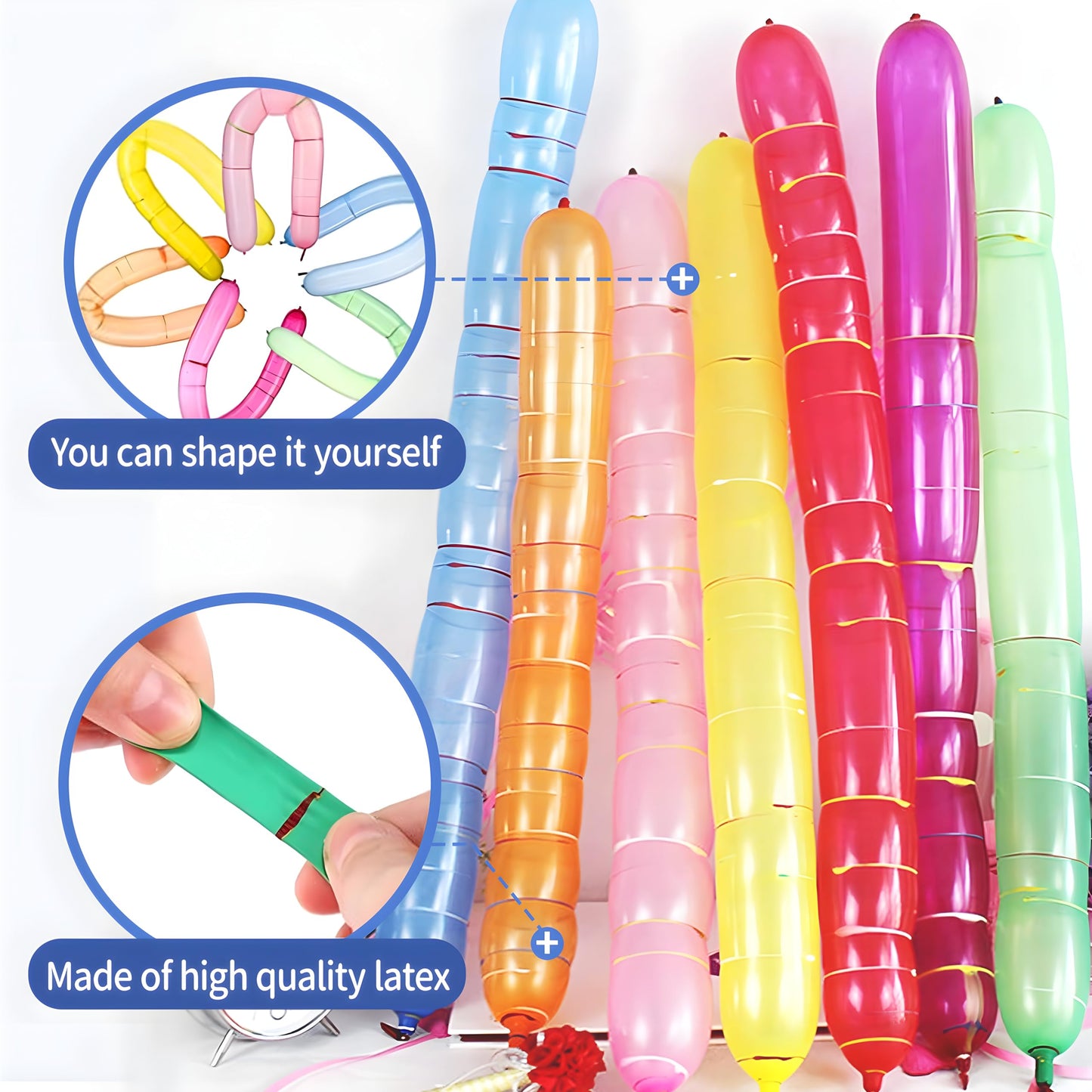 Nautydaddy Rocket Balloons with 2 Pumps 100pcs Whistling Flying Rockets + 5 Helicopter Balloon Toys, Screaming Air Rocket Set for Kids, Outdoor Party Games and Birthday Gifts
