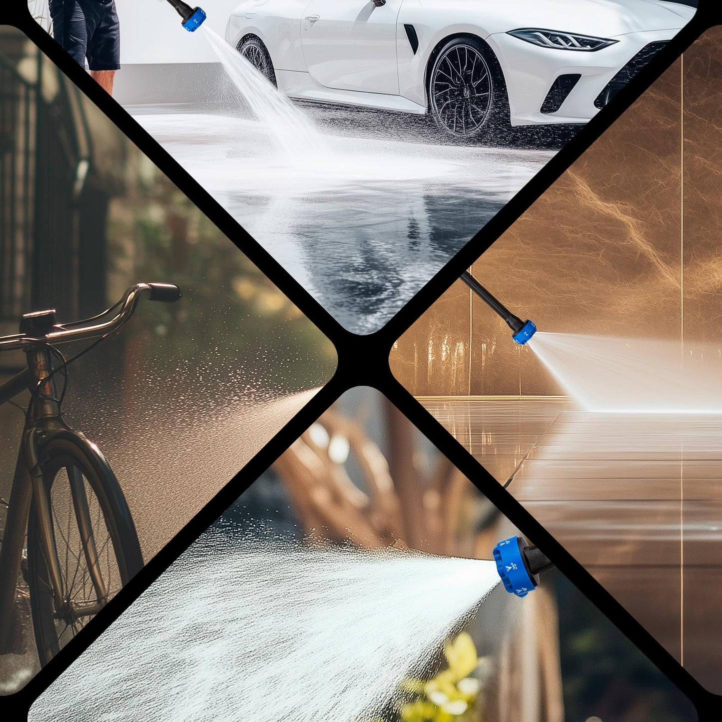 Cordless Pressure Washer,1200PSI Portable Pressure Washer with 2 Rechargeable 20000mAH Battery Power Washer,6 Modes Ajustable Light Duty Tools 6-in-1 Nozzle for Car/Fence/Garden/Floor/Yards