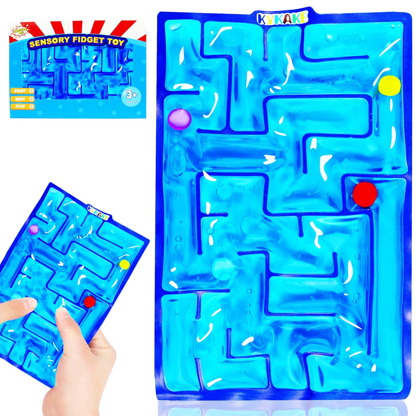 Sensory Maze Fidget, Marble Maze Gel Filled Squishy Toy for Kids and Adults - Autism Stress Anxiety Relief With Filled Goo for Calming - Classroom Easter Basket Stuffers