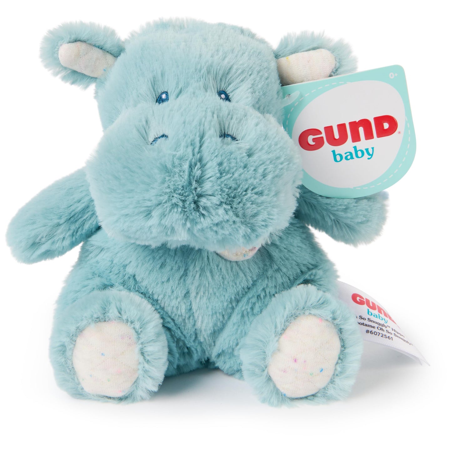 GUND Baby Oh So Snuggly Littles Hippo, Small Stuffed Animals, Hippo Stuffed Animal, Plush Toys for Infants and Toddlers, Teal, 7”