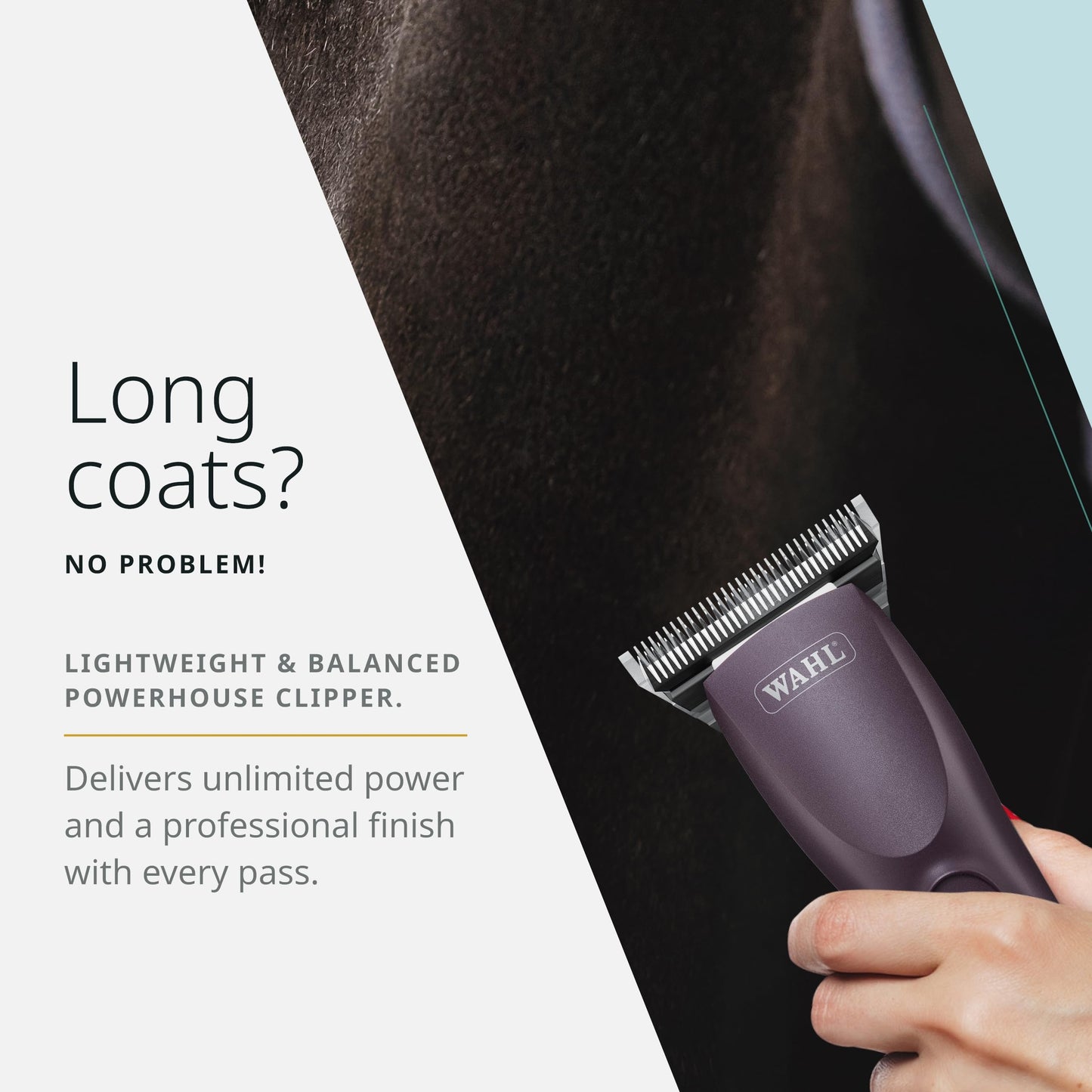Wahl Pro Animal KM Supera Cordless Equine Clipper - Professional Horse Grooming Clipper - Quiet, Cordless Clipper - Battery-Powered Grooming Tool