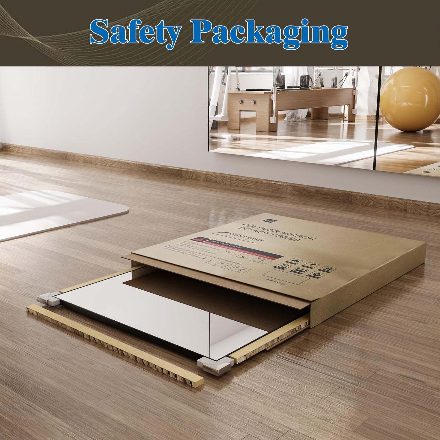 Fitcleer 71”x 39” Foldable Full Body Floor Mirror with Ultra-Light Design, Glassless Shatterproof Surface, Space-Saving Full-Length Mirror for Home Gym, Yoga, Dance Studio