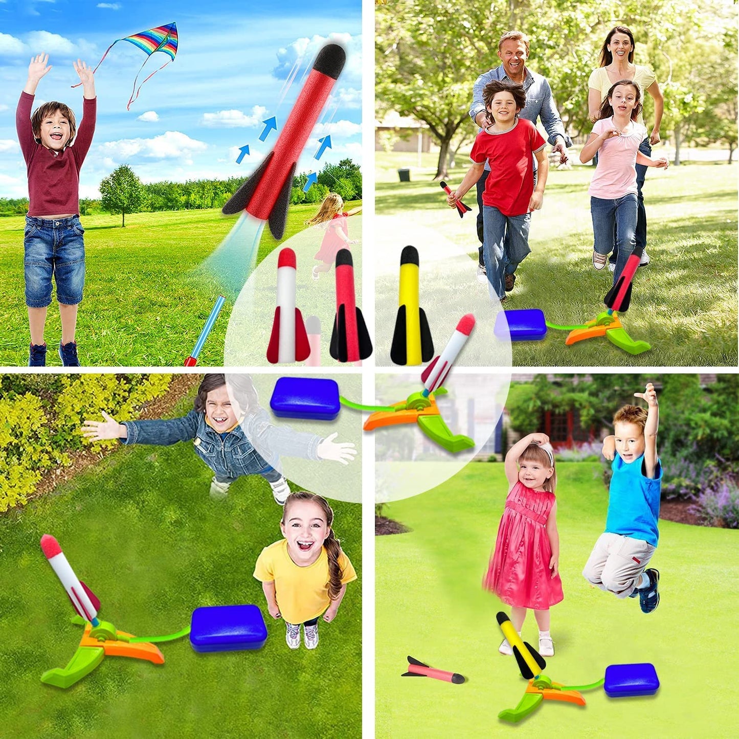 TODARRUN Foam Rocket Launcher for Kids Age 3 4 5 6 7 8, Fun Catapult Rocket Toys Boys Toys Age 3-12 Girls Gift Rocket Kids Outdoor Toy