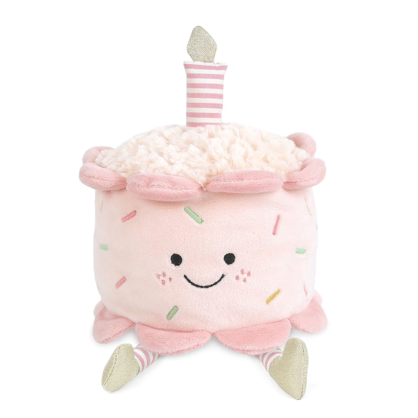 MON AMI Stuffed Birthday Cake Plush Toy | 11-Inch Pretend Play Plush Dessert | Soft Adorable Party Cake for Toddlers & Kids Nursery Décor