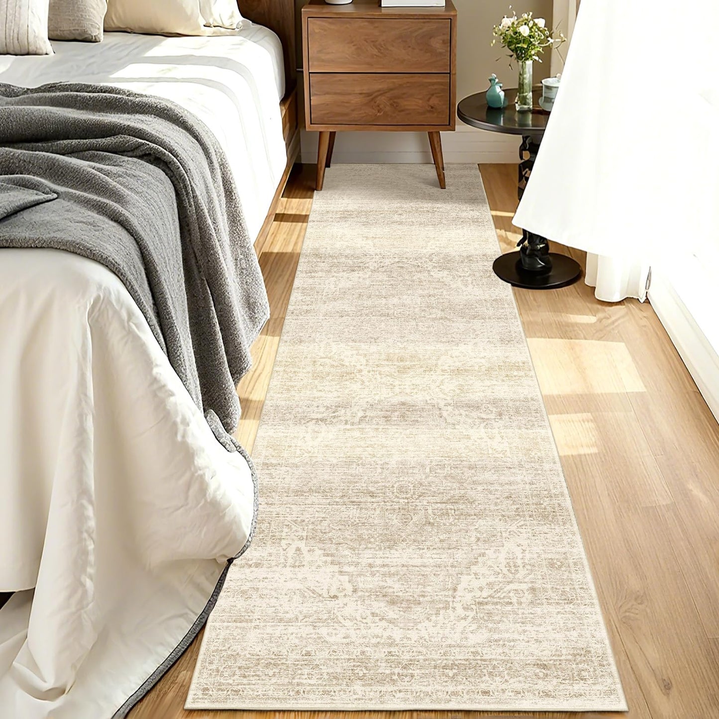 Washable Runner Rug 2x8 Runners for Hallways，Vintage Kitchen Runner Rugs with Non-Slip Backing Hallway Runner Rugs,Ultra-Thin Carpet for Bedroom, Entryway,Bathroom,Laundry Room
