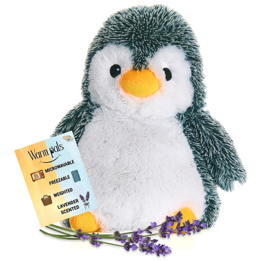 Peppy Penguin - Microwavable & Weighted Plush Stuffed Animal - Heated Plushie for Warmth - Cute, Soft, Cozy Toy for Adults & Children (Boys, Girls, & Toddlers) by Warm Pals