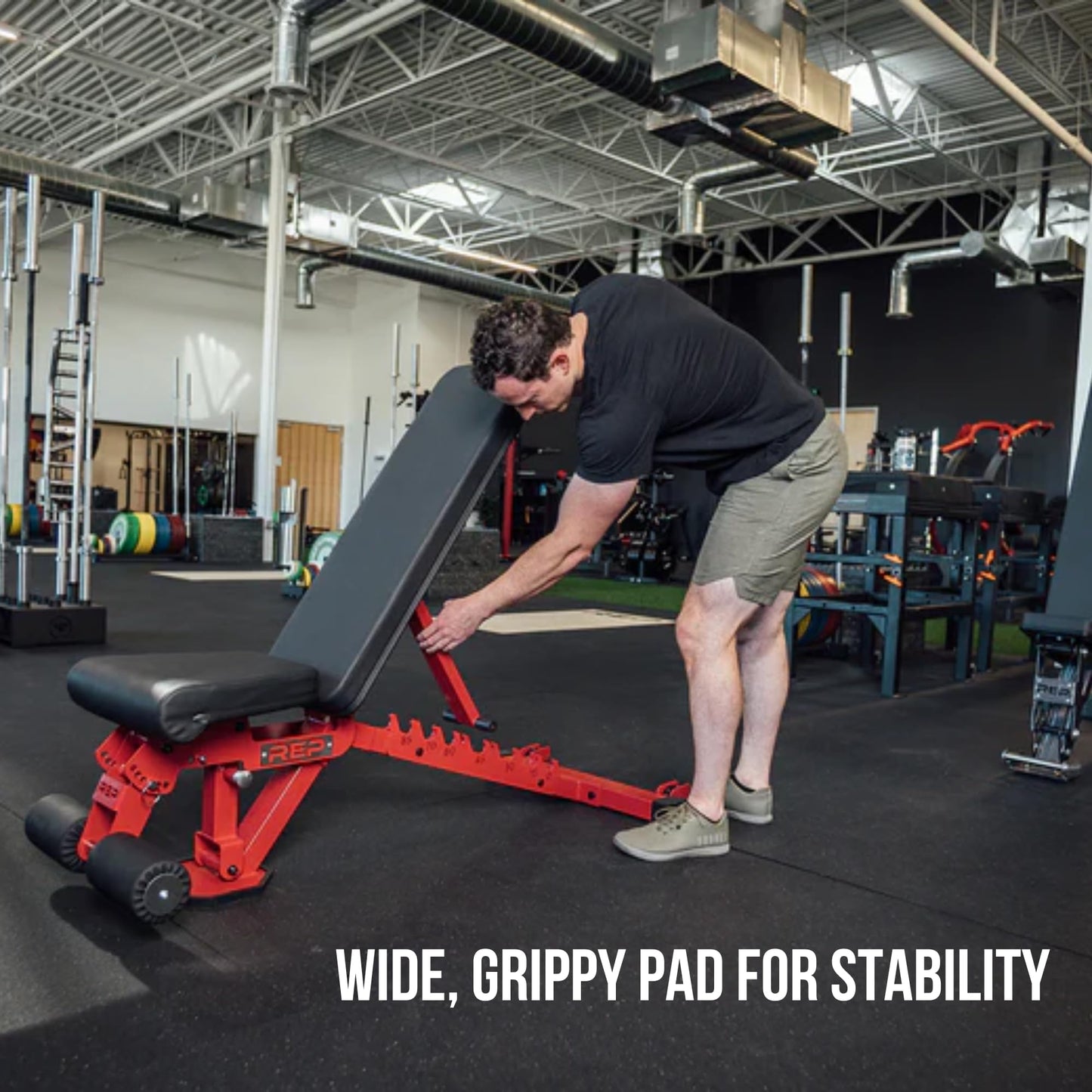 REP Foldable Incline Decline Bench | FID Platform for Home Gym | Compact Portable Fitness Stationary Equipment | Heavy Duty Strength Training Chair | Adjustable Sit-up Dumbbell Workout Support, Matte Black