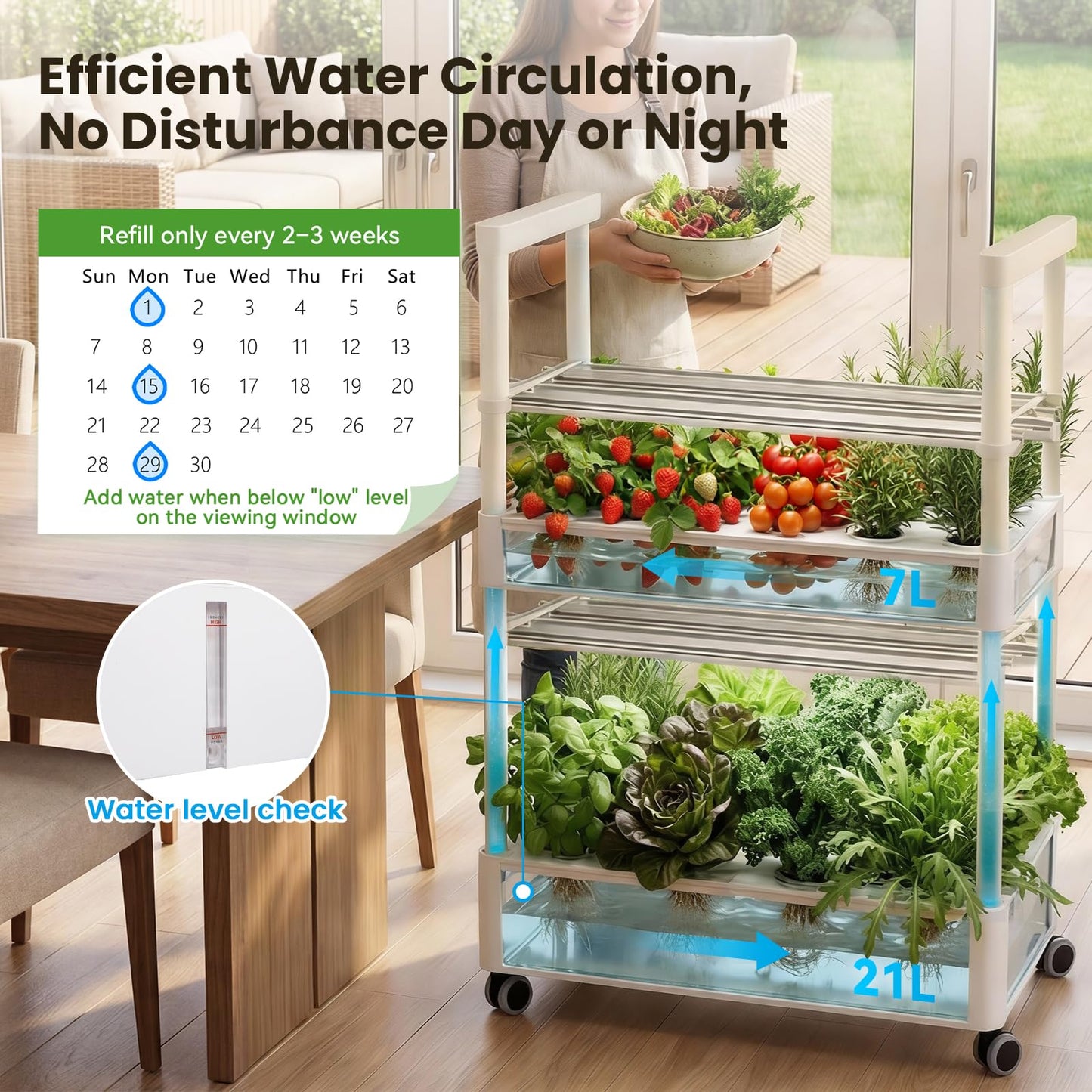 BAOSHISHAN Hydroponics Growing System for Indoor Garden, 28-Pods Smart Indoor Gardening System with APP & Auto Timer, Full Spectrum LED Grow Light, Large Water Tank, Ideal for Vegetable Fruit Herb