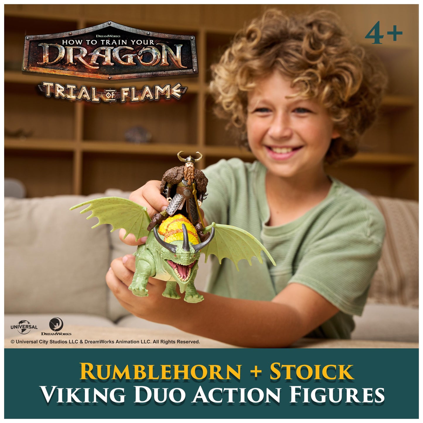 DreamWorks Dragons, How to Train Your Dragon, Rumblehorn & Stoick, Viking Duo Action Figures, Kids Toys for Boys Ages 4 and up