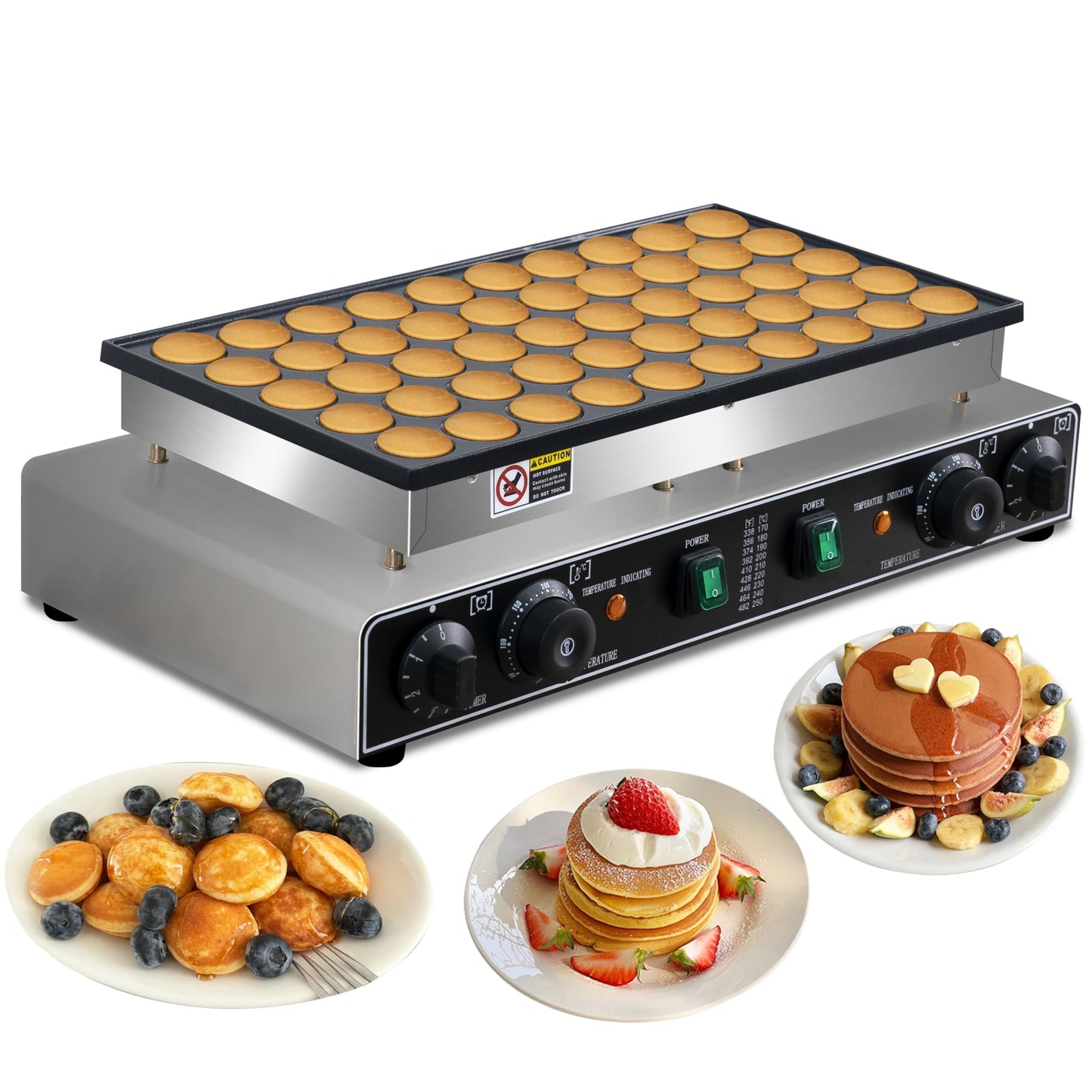50PCS Mini Pancake Maker, 110V 1900W Commercial 1.8 In Mini Dutch Pancake Maker Machine, Nonstick,stainless steel, Commercial Dutch Poffertjes Grill for Home Kitchen & Restaurant.
