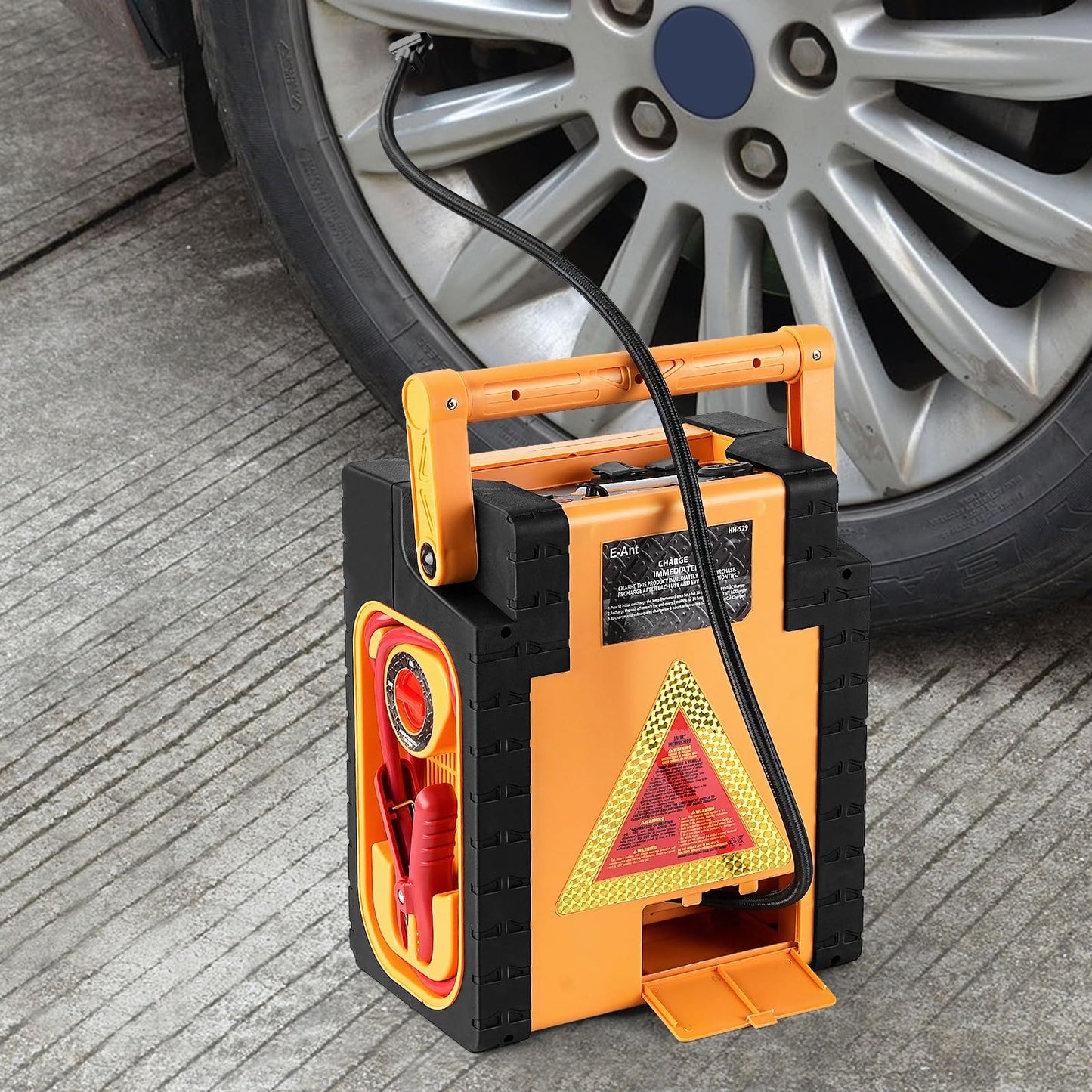 2000A Peak Jump Starter with Air Compressor, Portable Power Station with 400W Inverter, 12V Car Battery Booster for 8.5L Gas/Diesel Engines