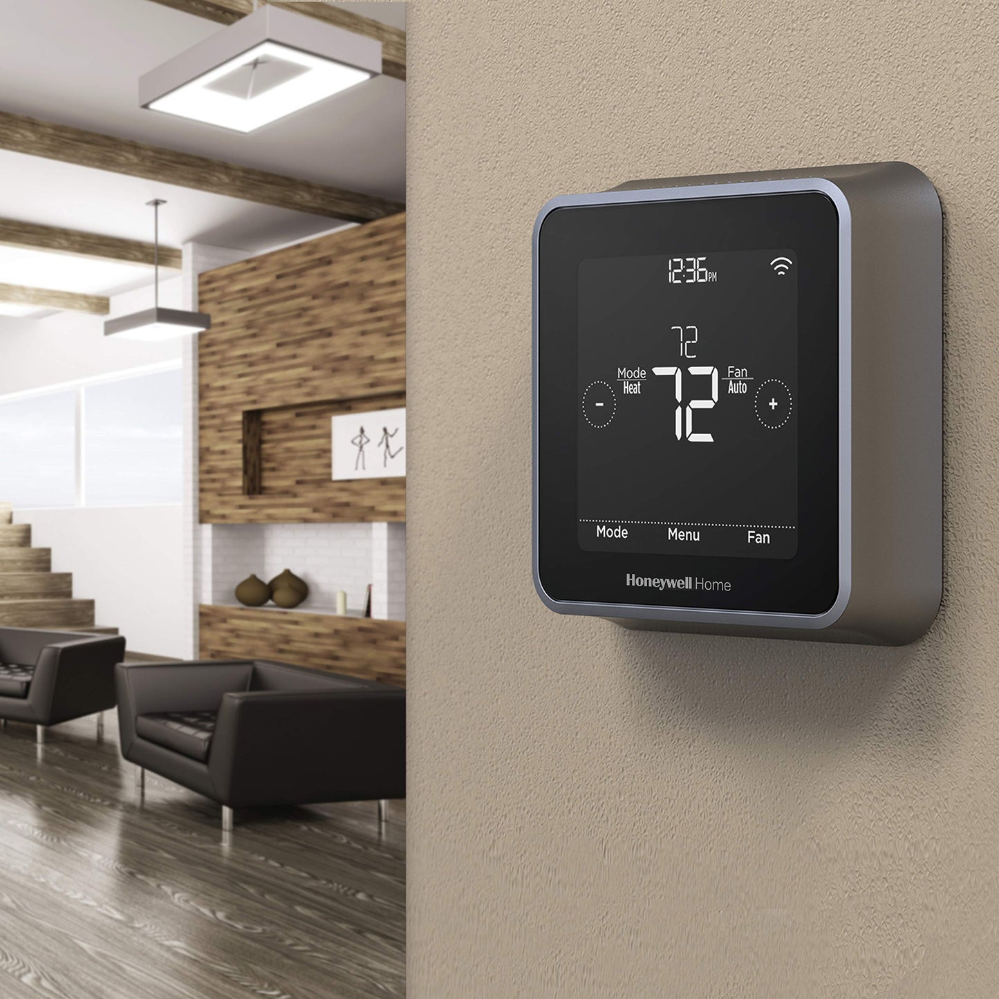 Honeywell Home RCHT8612WF T5 Plus Wi-Fi Touchscreen Smart Thermostat with 7 Day flexible programming and Geofencing Technology Black