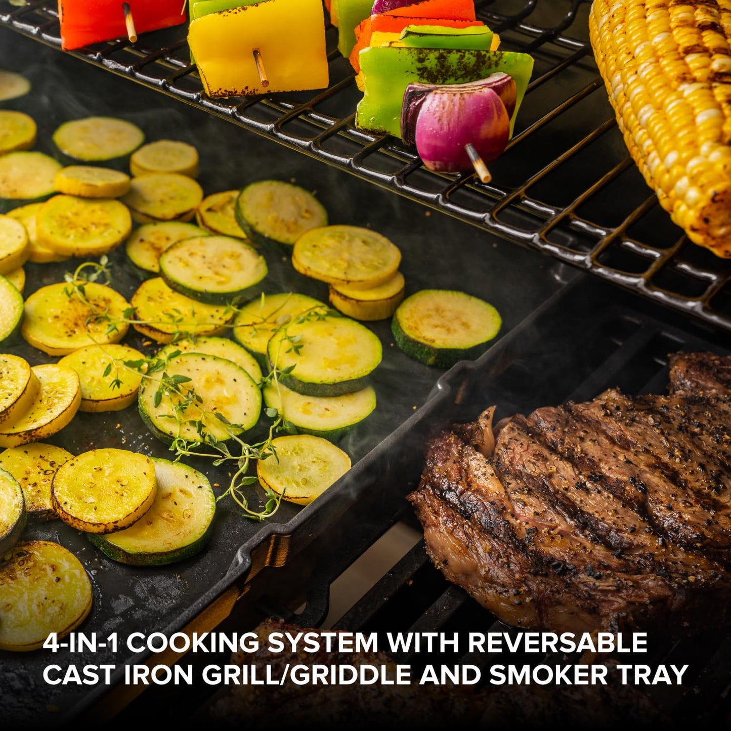 Nexgrill Deluxe 6-Burner Dual Fuel Propane Gas Grill with Searing Side Burner and Griddle Insert, Stainless Steel Frame, 60,000 BTUs Output, BBQ Grill for Outdoor Gatherings - 720-0896GH