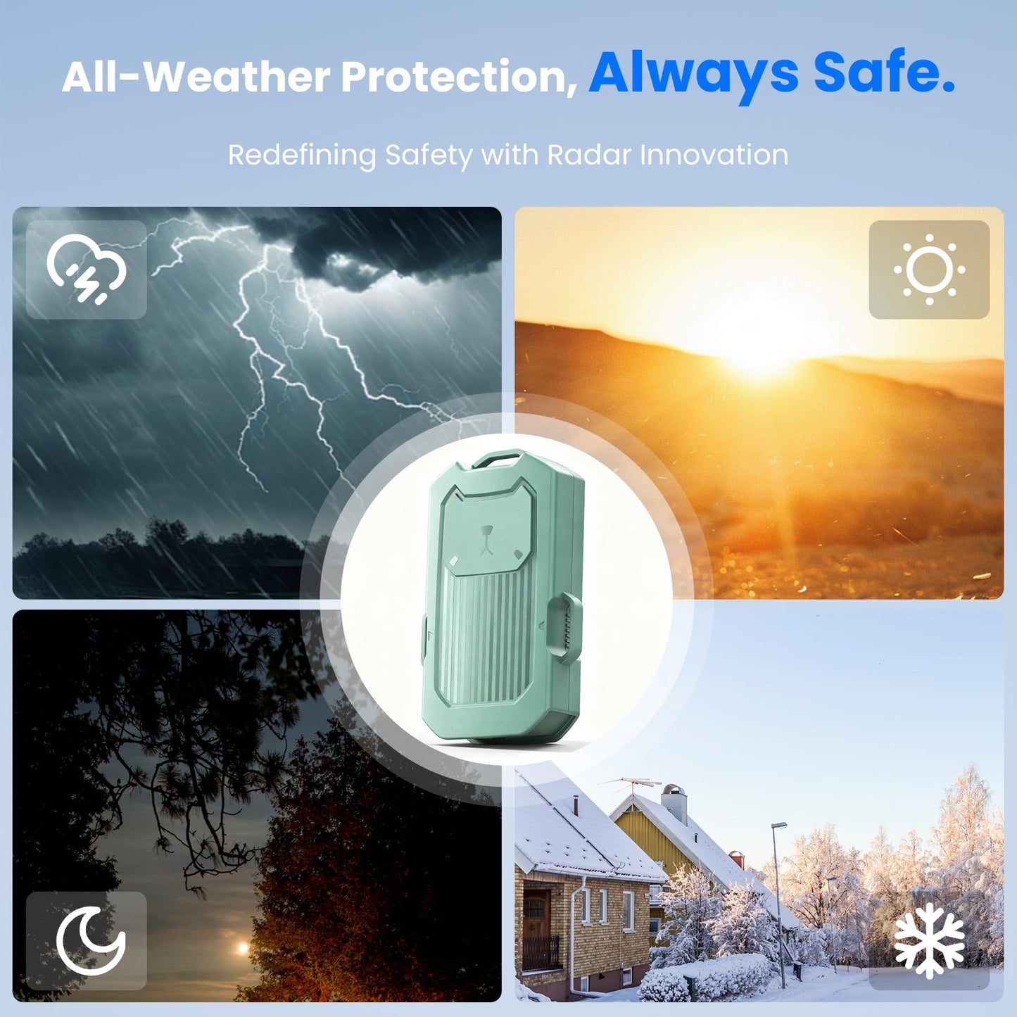 LETWESAF Portable Radar Perimeter Security Alarm for Camping, Wireless Perimeter Alarm,Rechargeable Motion Detector Trip Alarm,1/2 Mile Range,Waterproof System for Outdoor Security&Survival Gear,Green