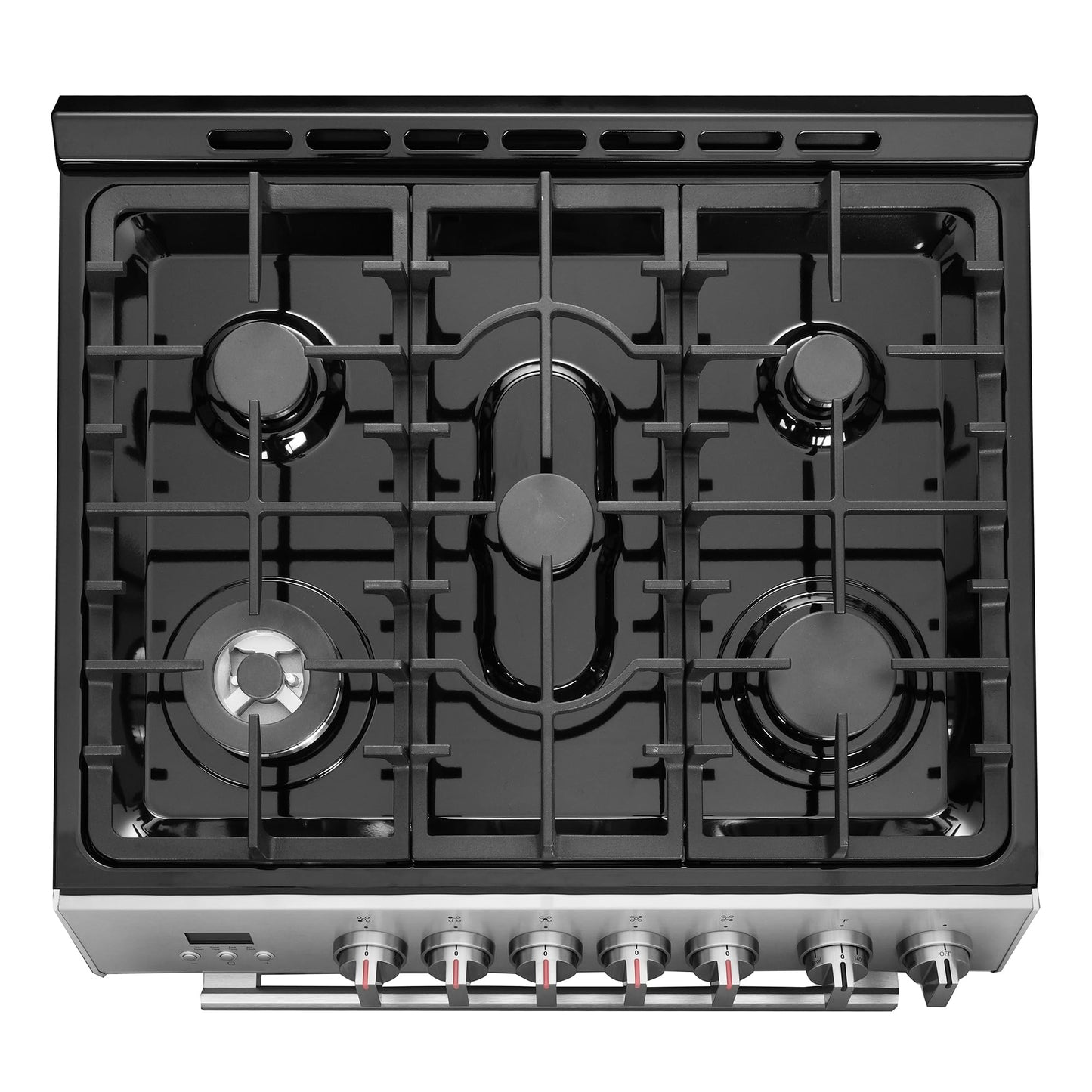 COSMO COS-305AGC 30 in. 5.0 cu. ft. Freestanding Single Oven Gas Range with 5 Burner Cooktop and Heavy Duty Cast Iron Grates in Stainless Steel