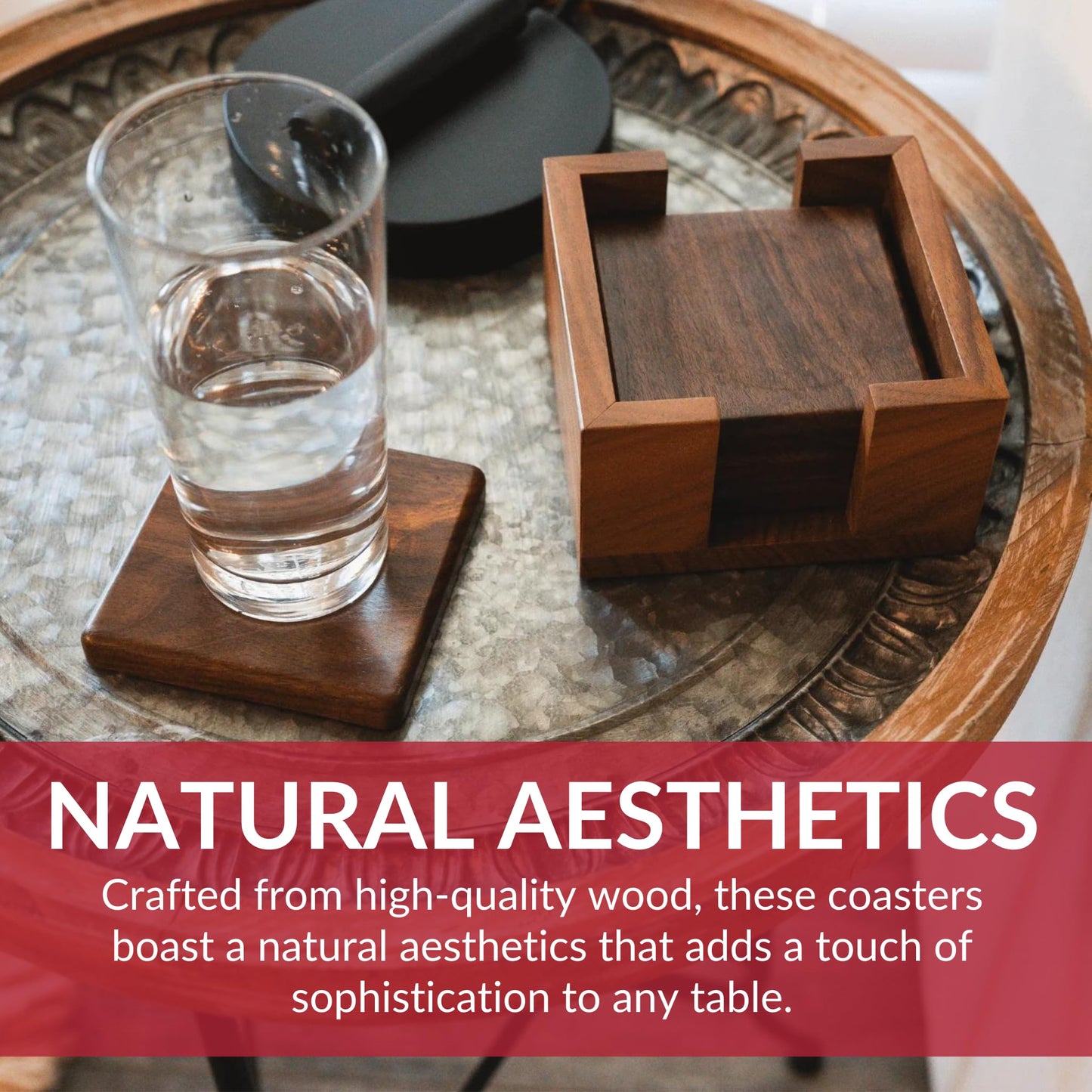 Extra Large Maple + Coaster Set of 4 with Holder