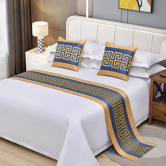 Taqargzy Decorative Bed Throws，Polyester Bed Runner，Breathable ，Quilted Bed Runner，Modern Style Bed Scarves ，Bed Runner Scarf，Luxury Bed Runner，for Bedroom Home Guesthouse Farmhouse(P,50 * 240cm)