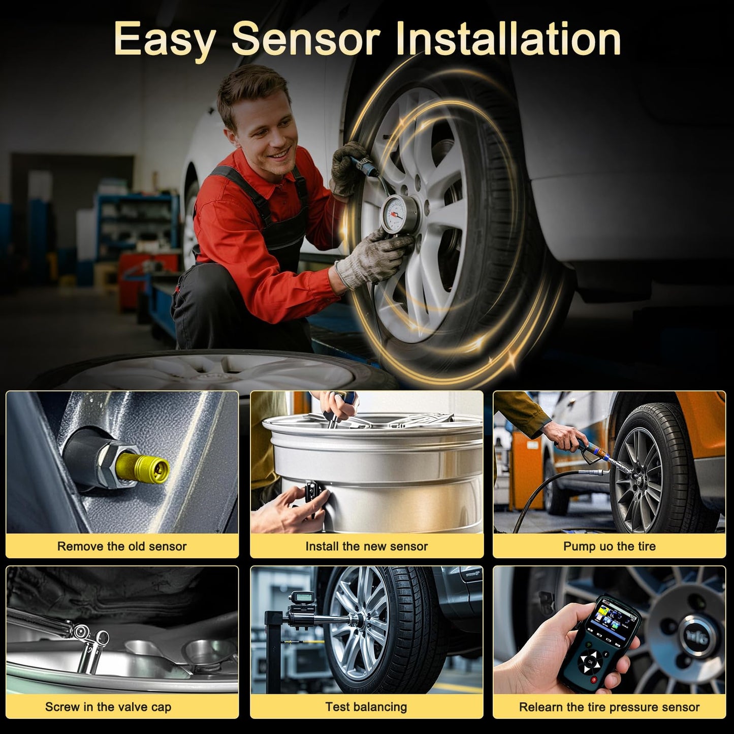 PUMBOAT TPMS 433Mhz 13598773 Pre-Programmed tire Sensor Compatible with:-Cadillac XT5 (17-22)|-Chevy Malibu (16-22)|Cruze (16-19)|Camaro (16-20)|-GMC Acadia (16-22)| KIT (4 PCS)
