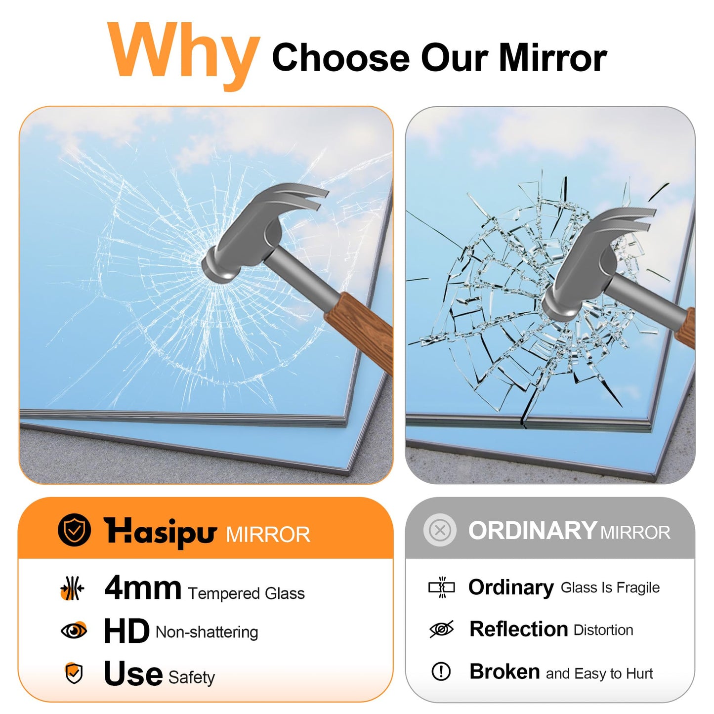 Hasipu Home Gym Workout Mirror 94" L x 39" W-1pcs Large Full Length Mounted Full Body Frameless Mirror for Workout, Yoga, Garage, Bedroom, Dance