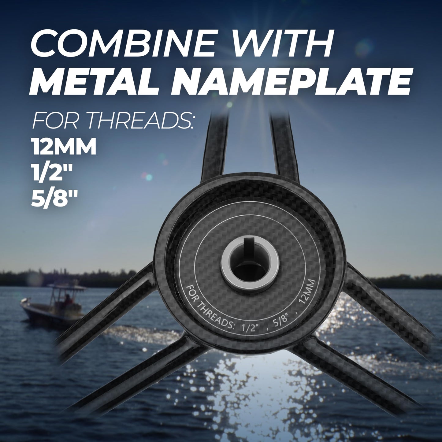 Gomexus Boat Steering Wheel Real Carbon Fiber 13.5″ Skiff Wheel 3K Carbon Universal Fit Easy Installation