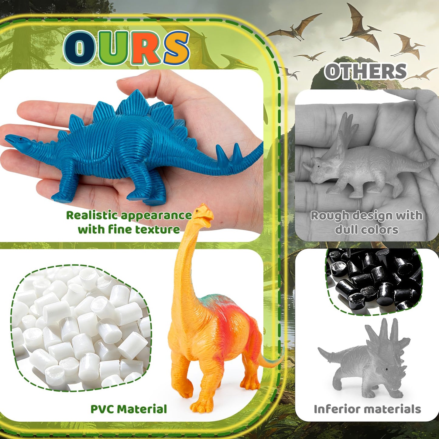 BURIESUR 28 PCS Dinosaur Toys for Kids 3-5 with Storage Case,Realistic Dinosaurs Toy Set,Dinosaur Figures for Kid,Birthday Gift for Boys and Girls,Dinosaur Party Favors