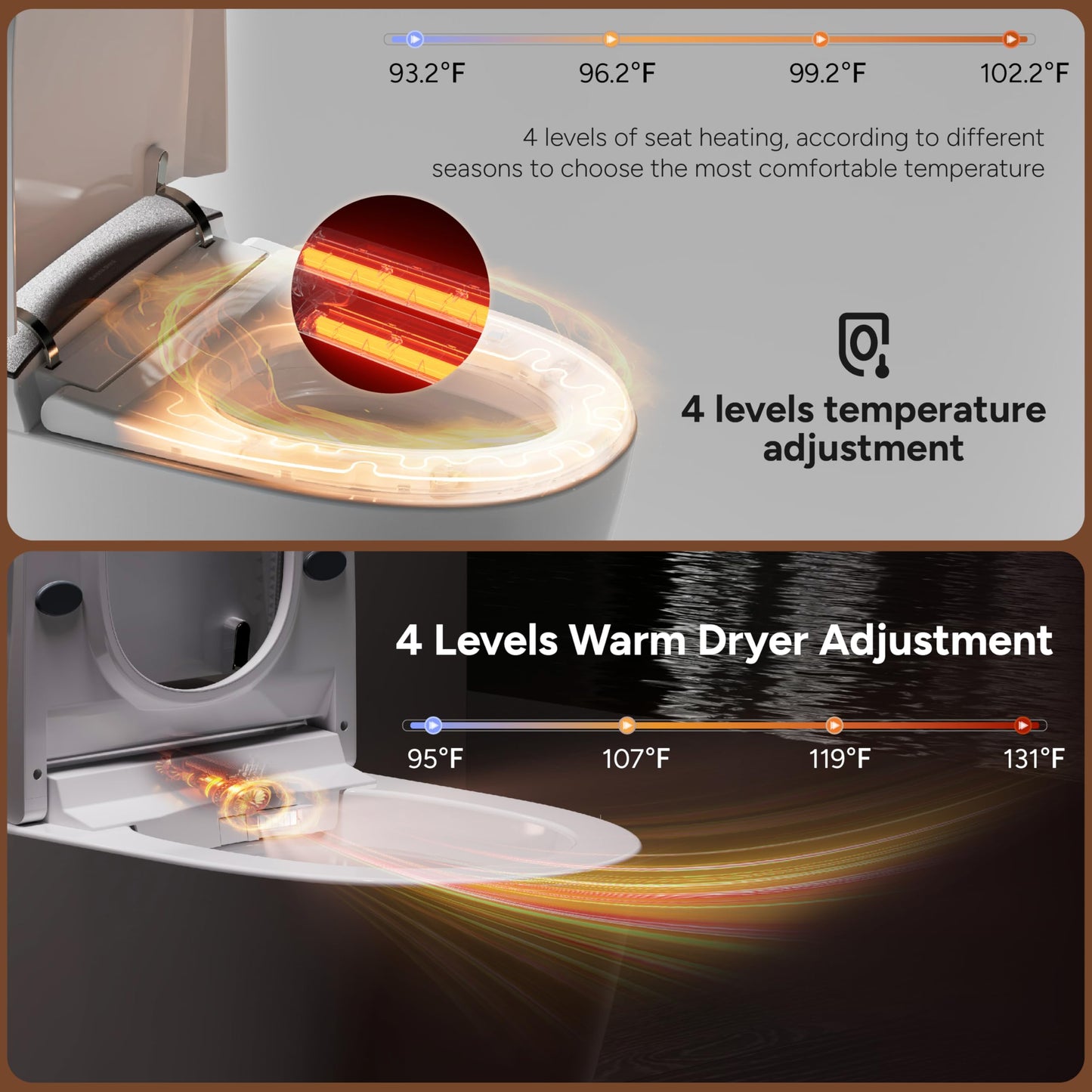 Casta Diva Smart Toilet with Bidet Built In, Auto Open/Close Lid, Heated Bidet Seat, Blackout Flush, Auto & Foot Kick Flush, Smart Toilet with Tank,1.06 GPF with Remote(CD-Y060A)