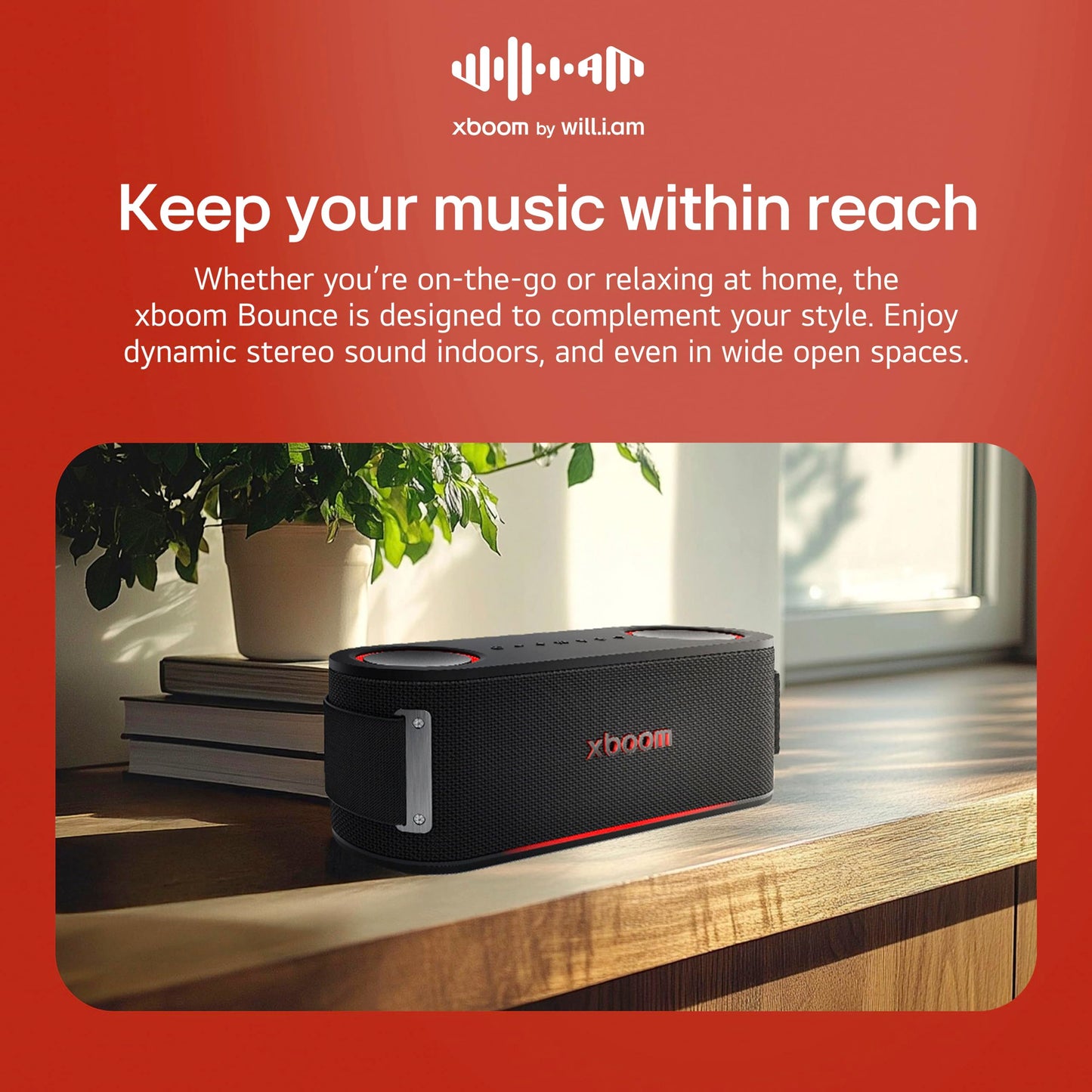 LG xboom Bounce Core by will.i.am, xboom Signature Sound, Portable Bluetooth Speaker (Renewed)