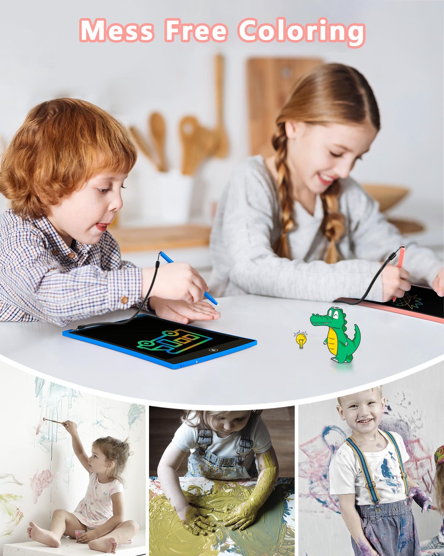 KOKODI 20 Pack 8.5Inch LCD Writing Tablet for Kids, Colorful Doodle Board, Car Trip Travel Games Learning Toys, Erasable Drawing Pad, Birthday Gifts for Boys Girls Age 3 4 5 6 7 8(Blue & Pink)