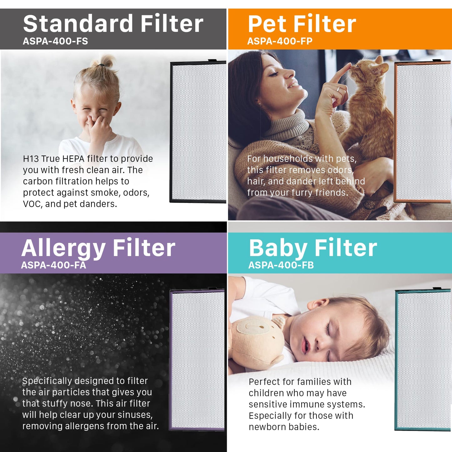Aspen One Button Air Purifiers for Home, Cleans 1500 SqFt in 50min and 362 SqFt in 12min, HEPA Air Purifier with Automatic and App Control - Filtrate 99.97% of Smoke, Pollen, and more - Gold Oak