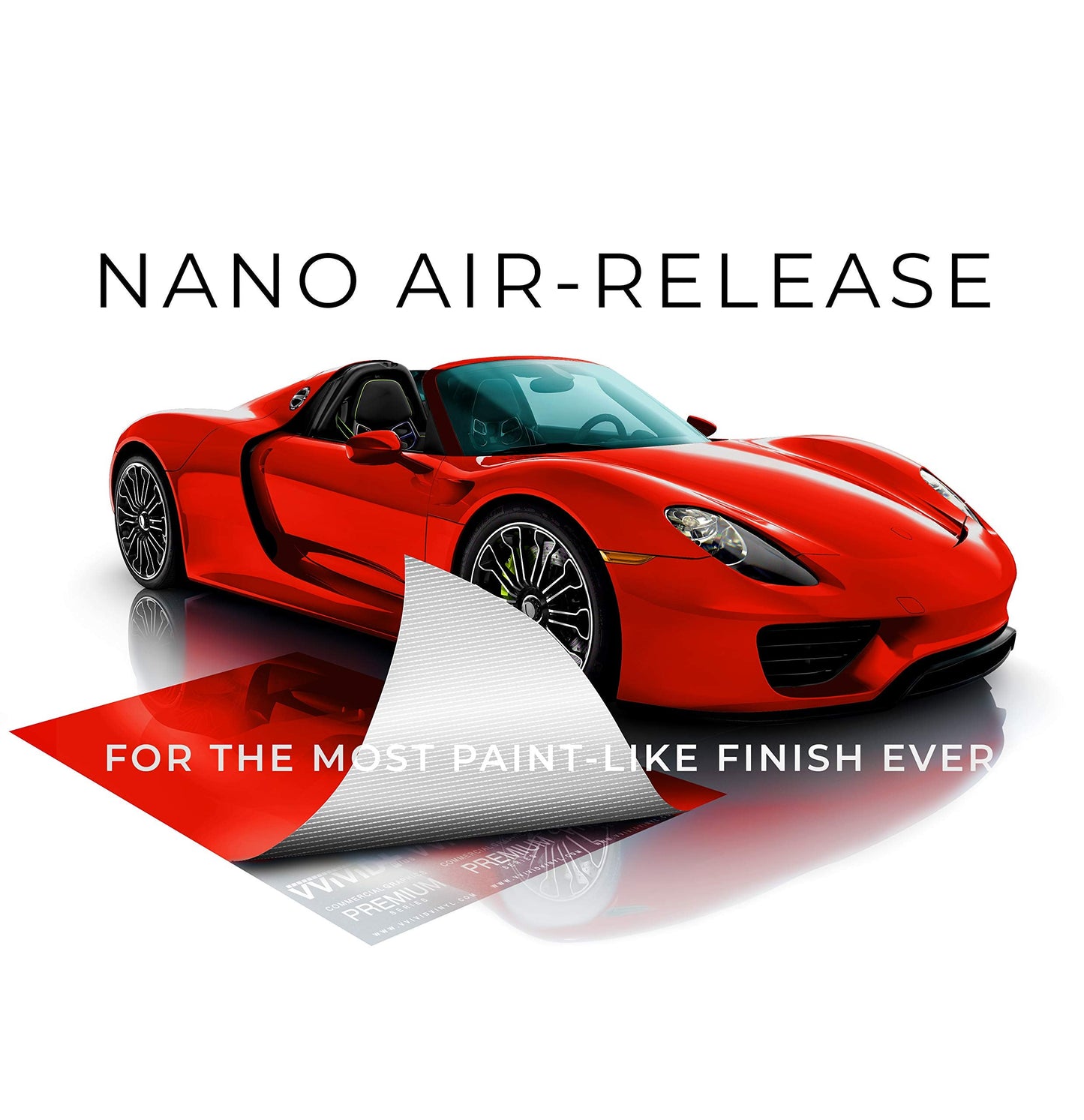 VViViD+ Ultra Gloss Racing Red Vinyl Car Wrap Premium Paint Replacement Film Roll with Nano Air Release Technology, Stretchable Protective Cap Liner, Self Adhesive (15ft x 5ft)