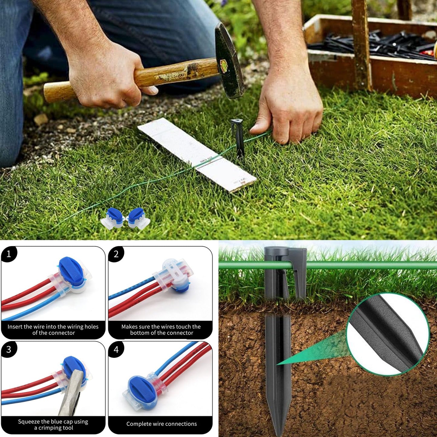 Multisland Universal 1500FT Robotic Mower Boundary Wire Automatic Lawnmower Perimeter Wire and 20FT Robotic Lawnmower Boundary Wire Splice Kit