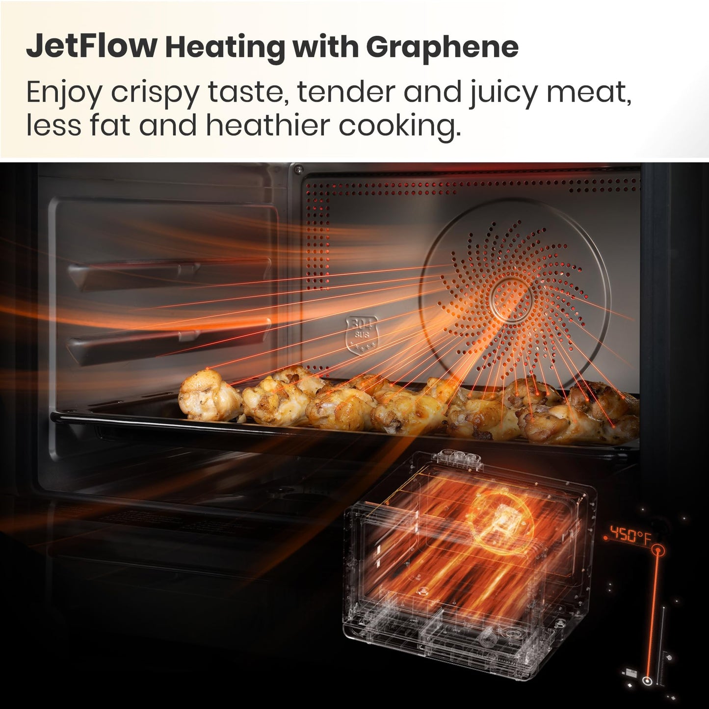 VAL CUCINA 7-in-1 Steam Convection Oven Countertop with Air Fry, Bake, Sous Vide, Ferment, Built-in Recipes & VAL Board Cutting Board, Creates Storage Space, Protects Cabinets