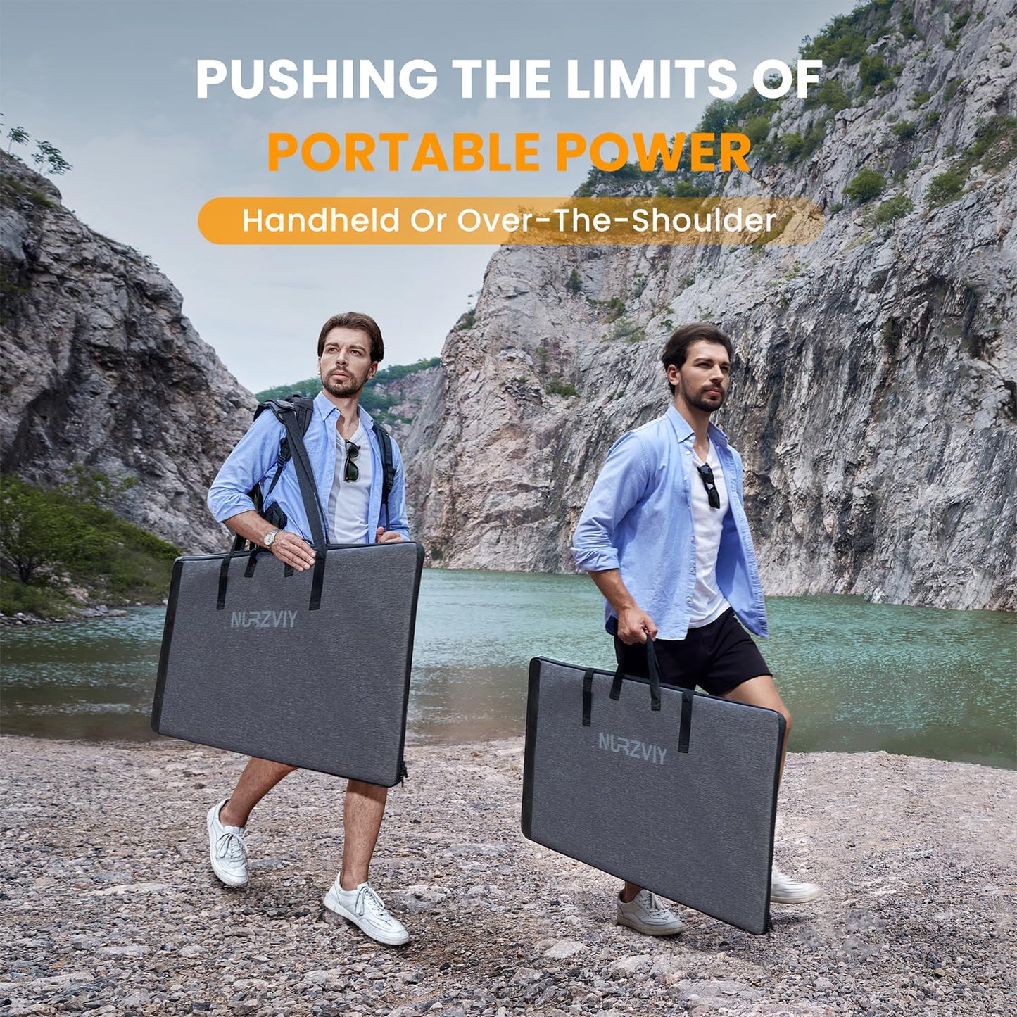 NURZVIY 400 Watts Foldable Solar Panel, Luggable & Durable, Portable 400W Solar Charger Complete with Adjustable Stand Case, 40V Waterproof for Off-Grid Camping RV/Campervan Solar Generator