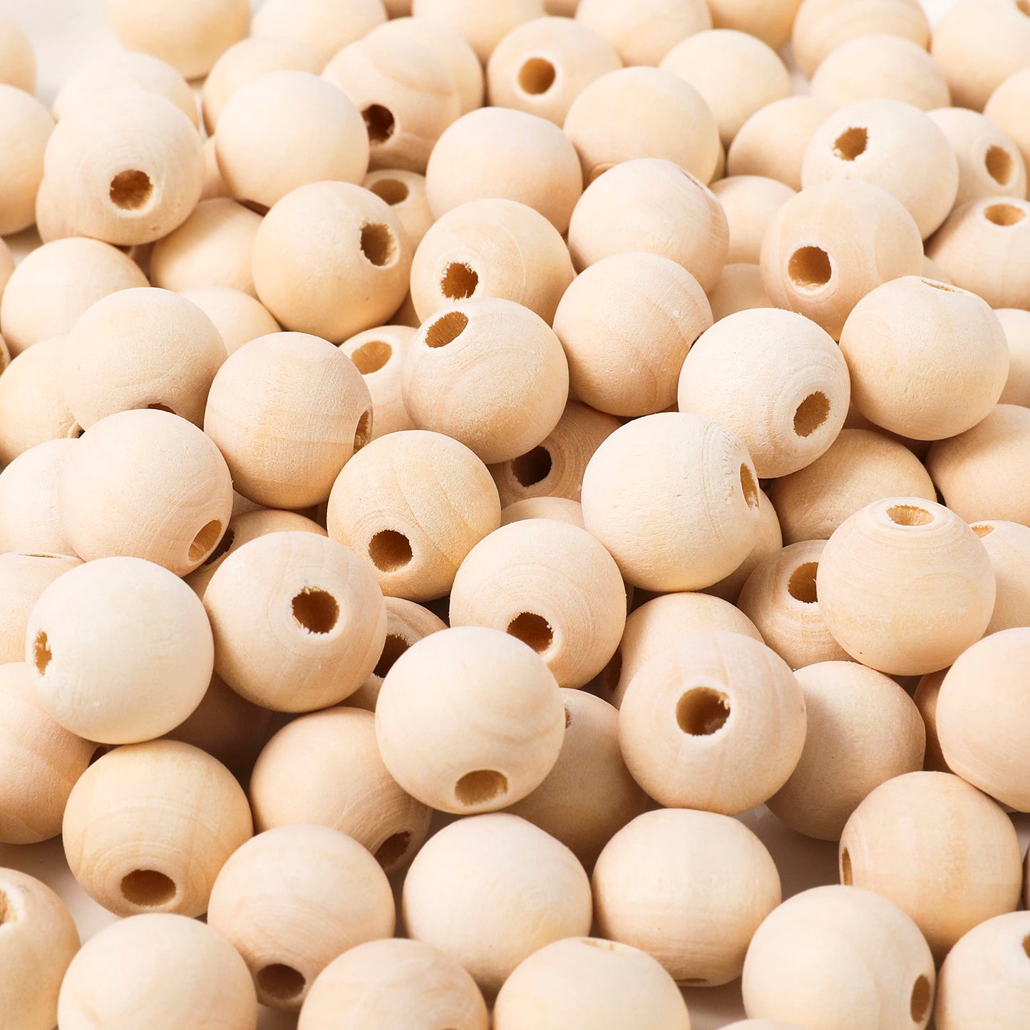 400pcs 16mm Wood Beads Natural Unfinished Round Wooden Loose Beads Wood Spacer Beads for Craft Making Decorations and DIY Crafts