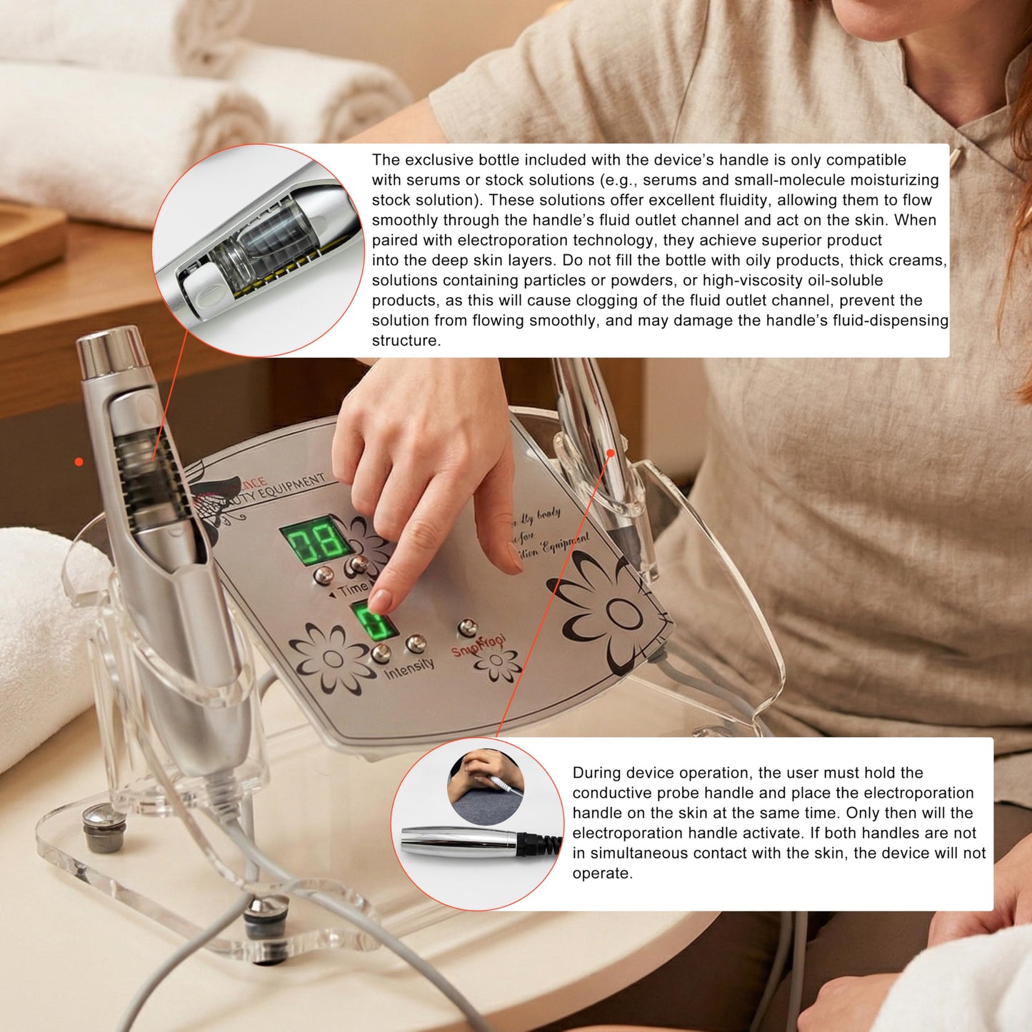 Elitzia ETF49E Needle-Free Electroporation Facial Device Mesoporation Ion-Importing Facial Beauty Machine - Wrinkle Removal Skin Whitening & Moisturizing