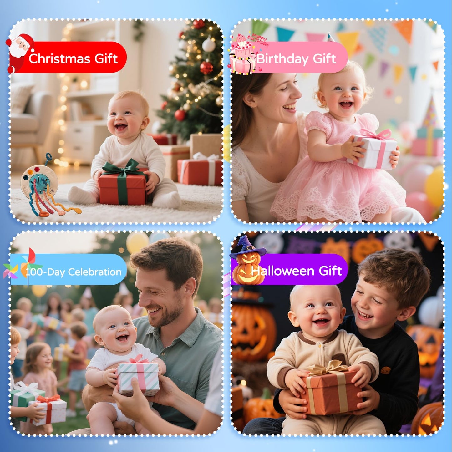 woollywink Baby Toys for 1 Year Old, Montessori Toys Hanging in Stroller, Sensory Toy for Todders 12-18 Months+, UFO Pulling Educational Game for Developing Motor Skills Gift for Boys& Girls