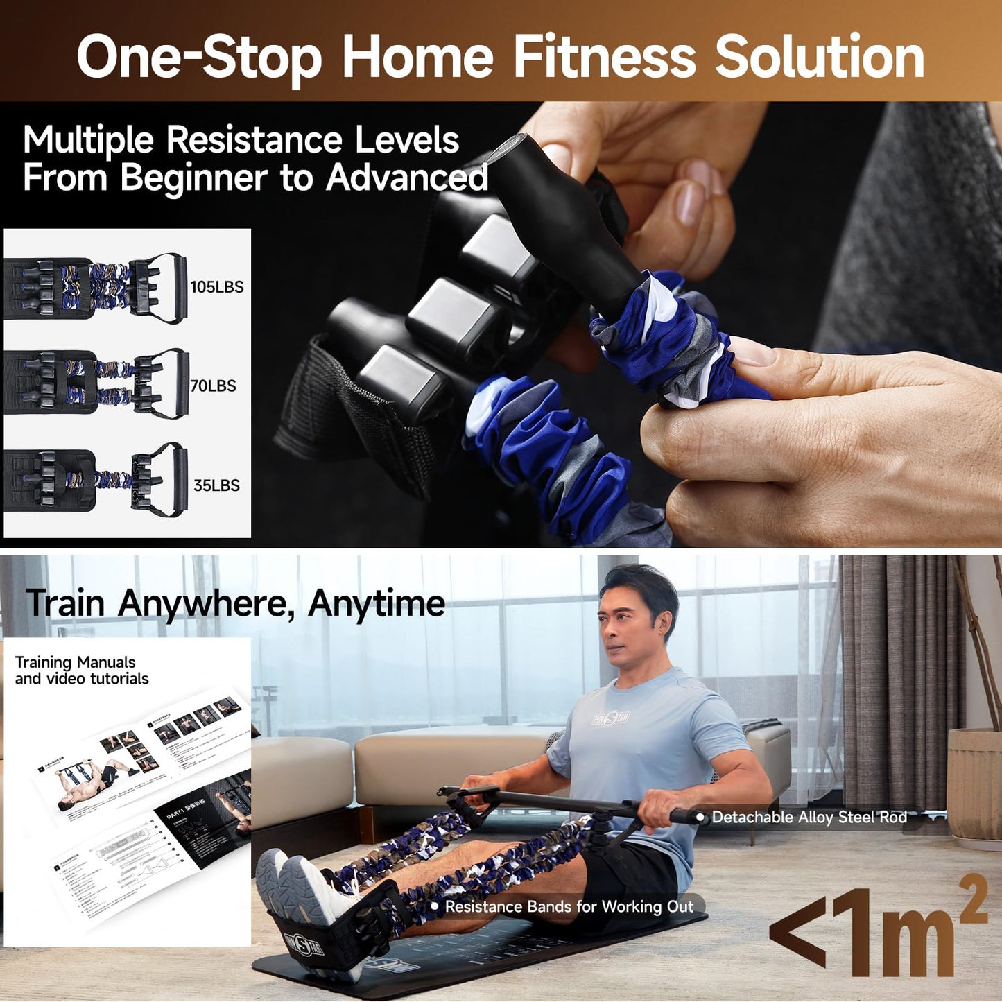 Innstar Multi-Function Resistance Bands for Working Out, Push Up Exercise Bands Resistance Bands Set for Bench Press Gym Equipment, Home Workout, Travel Portable
