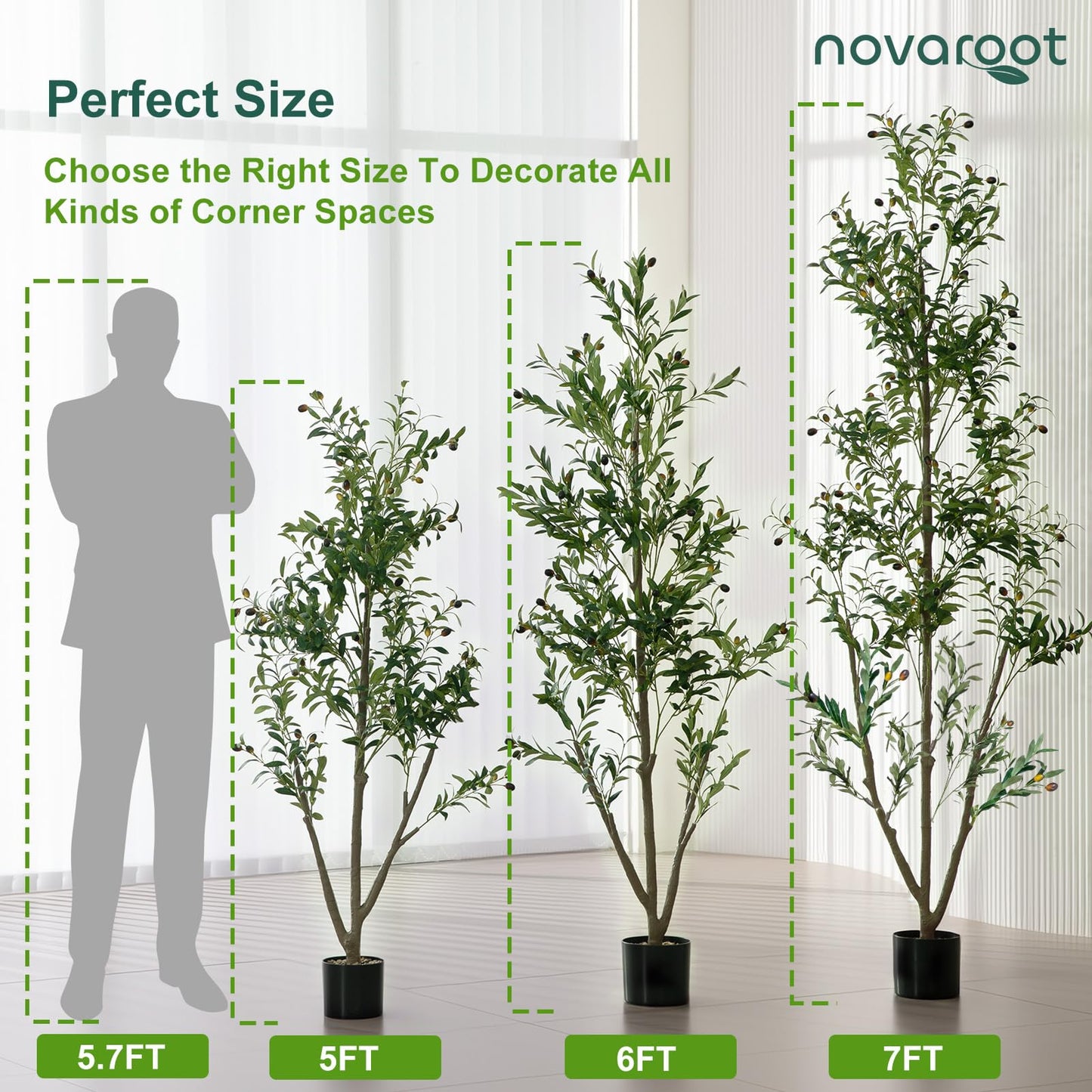 Artificial Olive Tree Indoor, 5Ft Faux Olive Trees Artificial Indoor with String Lights and Stones On Planter, Artificial Faux Plants with Natural Wood Trunk and Lifelike Fruits for Home Office Decor