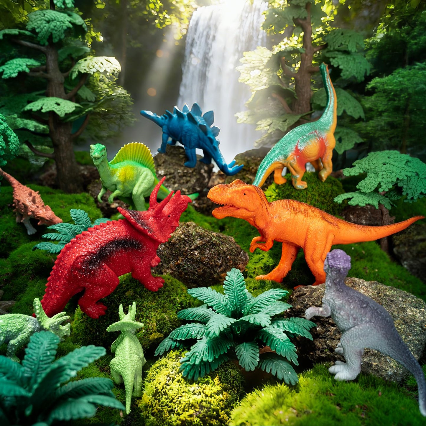 BURIESUR 28 PCS Dinosaur Toys for Kids 3-5 with Storage Case,Realistic Dinosaurs Toy Set,Dinosaur Figures for Kid,Birthday Gift for Boys and Girls,Dinosaur Party Favors