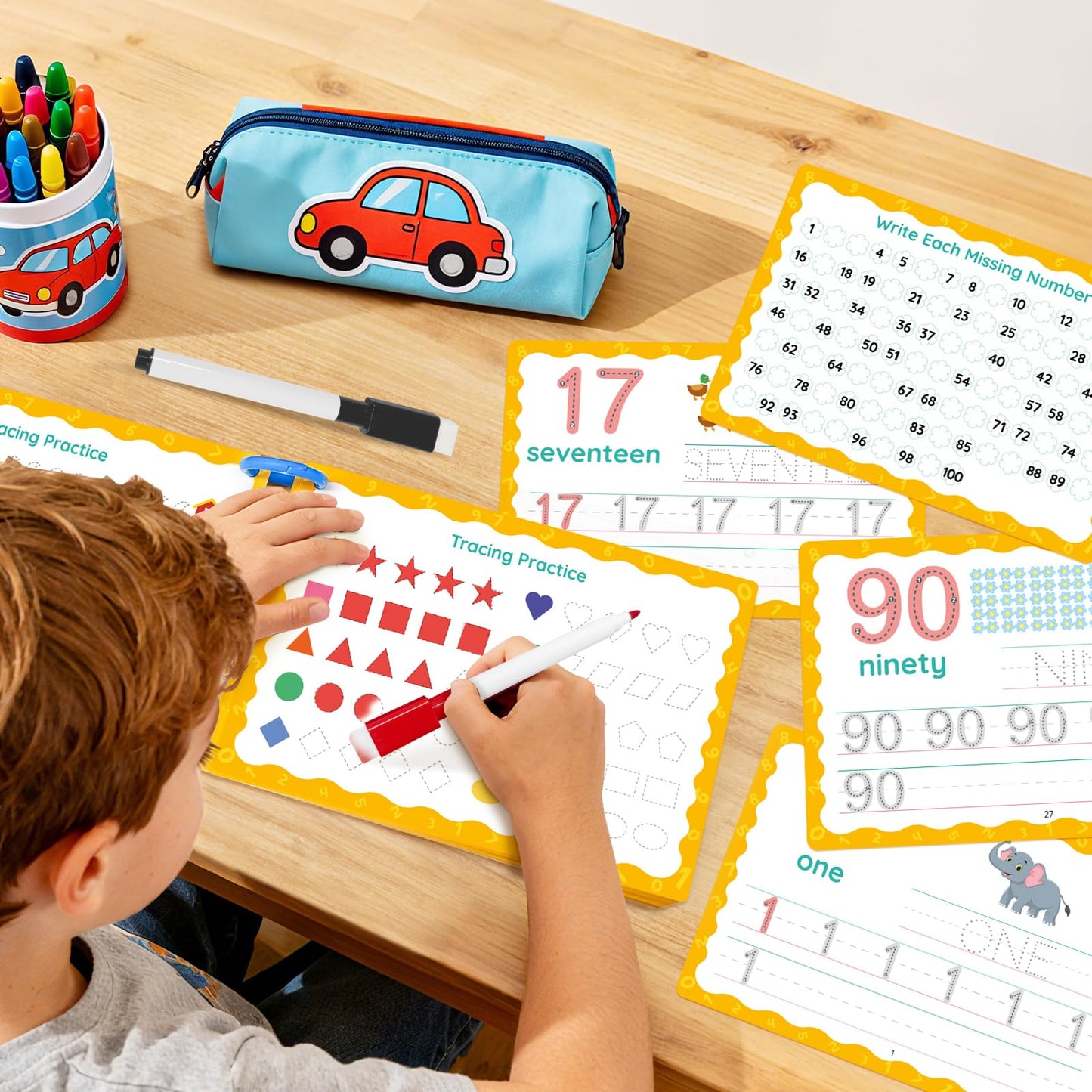 Tracing Books for Kids Ages 3-5, Preschool Learning Activity Book, Prek Workbook Learn to Write, Dry Erase Handwriting Writing Practice, Numbers Tracing Workbook-Kindergarten Learning Busy Book