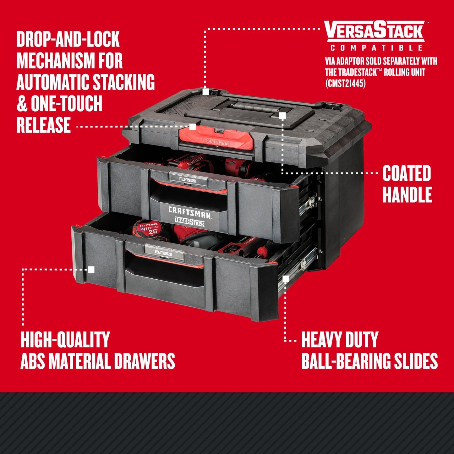 CRAFTSMAN TRADESTACK Tool Box, Tool Organizer, Drawer Unit (CMST21404)