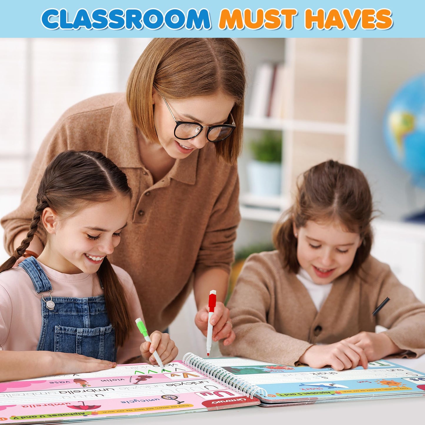 Preschool Learning Activities Kindergarten Workbooks, Toddler Alphabet Learning Educational Toys for 2 3 4 5 Year Old, Pre k Montessori Handwriting Practice, Tracing Activity Books for Kids Ages 3-8