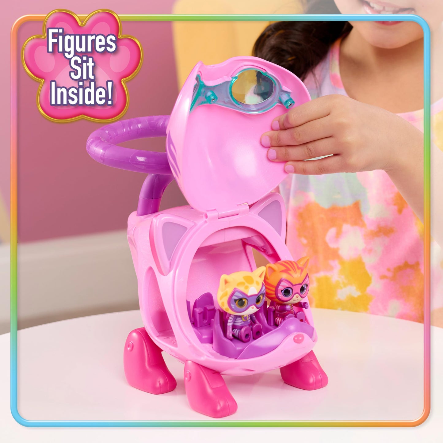 Disney Jr. SuperKitties Su-Purr Wild Kitty Copter with Lights and Sounds, 3 Pieces, Poseable Figures, Toy for Fans, Girls, Kids, Ages 3 and Up by Just Play, Kids Toys for Ages 3 Up by Just Play