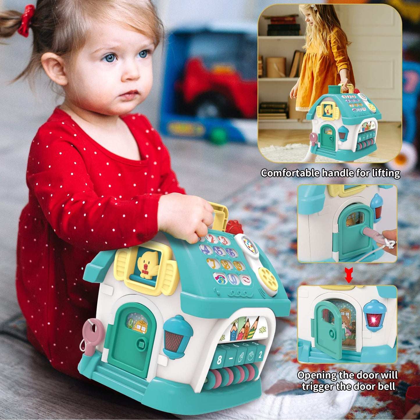 Ming You Toys for 1 Year Old Boys Gifts, 8 in 1 Functional Musical House Educational Baby Toys 12-18 Months Montessori Toy for One Year Old Boy Birthday Gifts