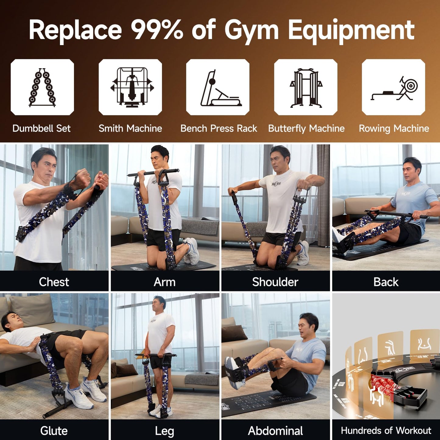 Innstar Multi-Function Resistance Bands for Working Out, Push Up Exercise Bands Resistance Bands Set for Bench Press Gym Equipment, Home Workout, Travel Portable