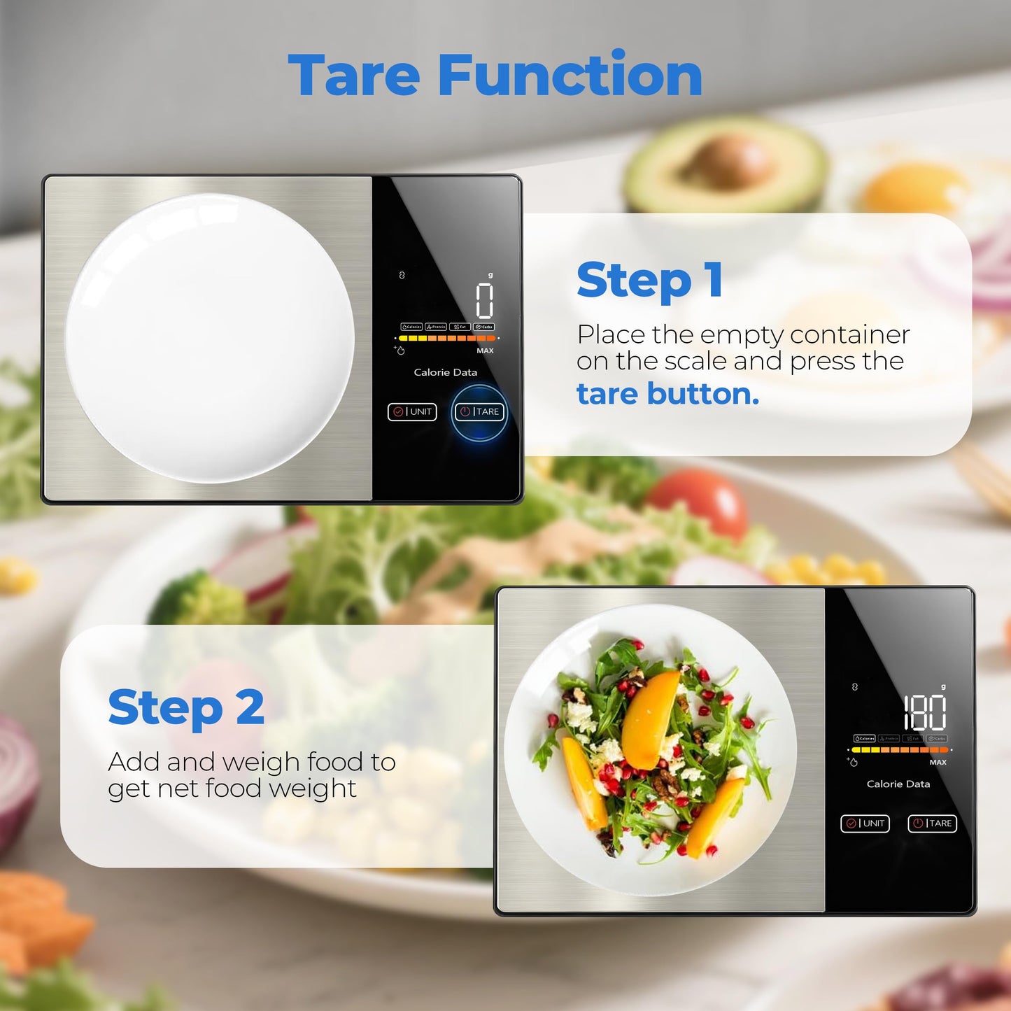 WARMKEY Smart Nutrition Food Scale - Digital Kitchen Scale with Nutritional Calculator App,Tare Function,Track Calories &19 Nutrients,11lb/5kg, Grams/Ounces,Stainless Steel for Weight Loss&Diet