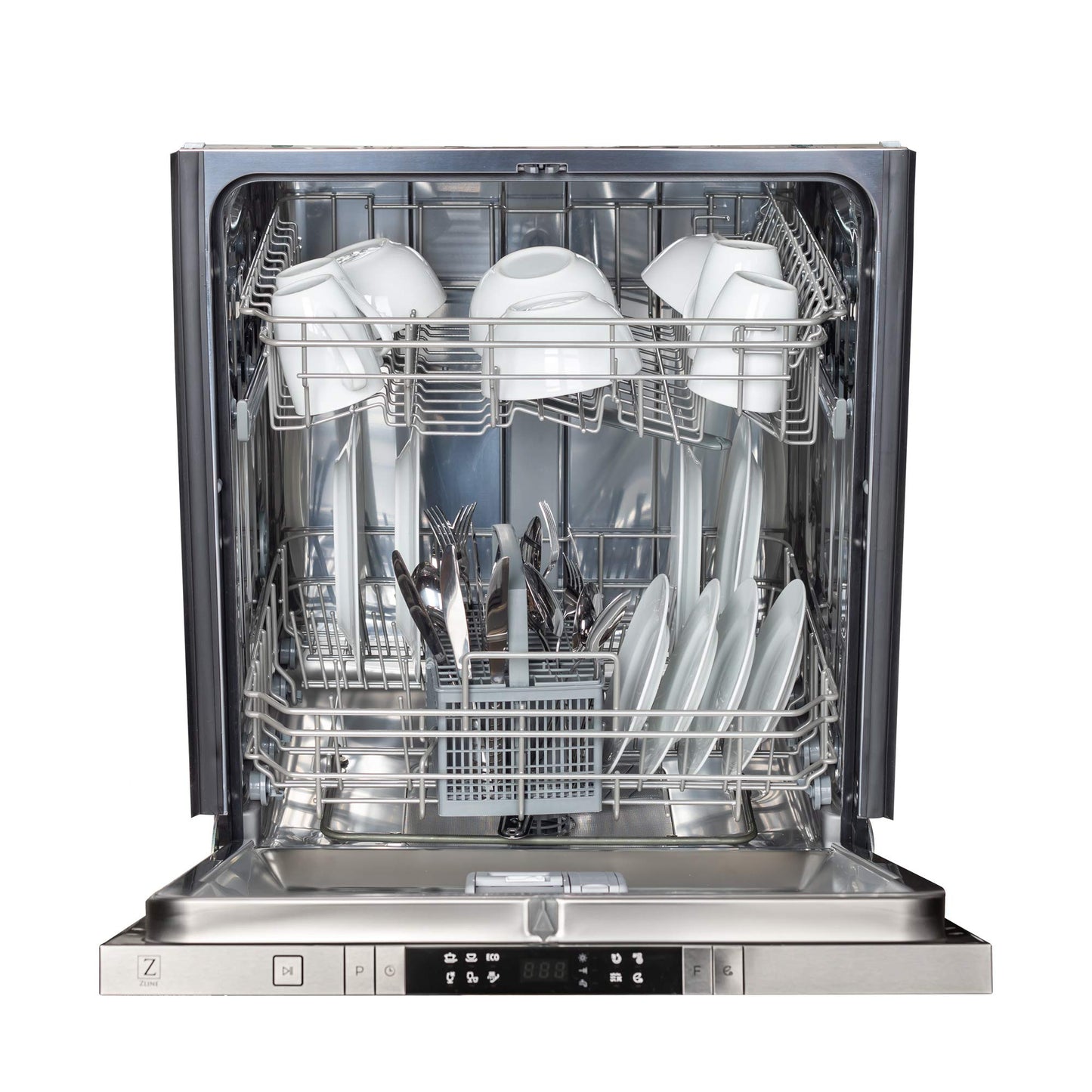 ZLINE 24 in. Top Control Dishwasher in Black Matte with Stainless Steel Tub and Modern Style Handle